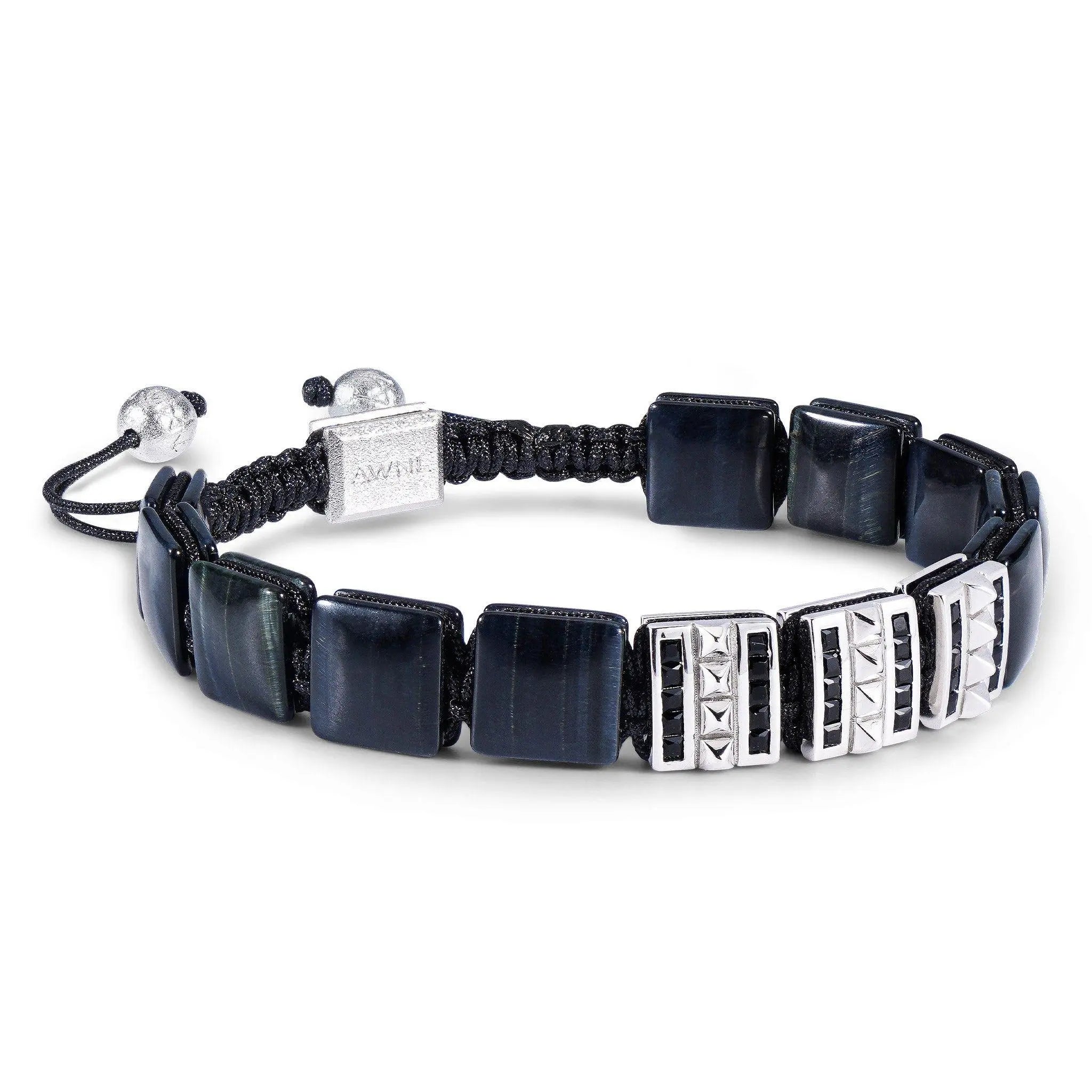 瑞典珠寶 AWNL 天然晶石 鷹眼石 法老之門 男士手鍊 - AWNL Taiwan