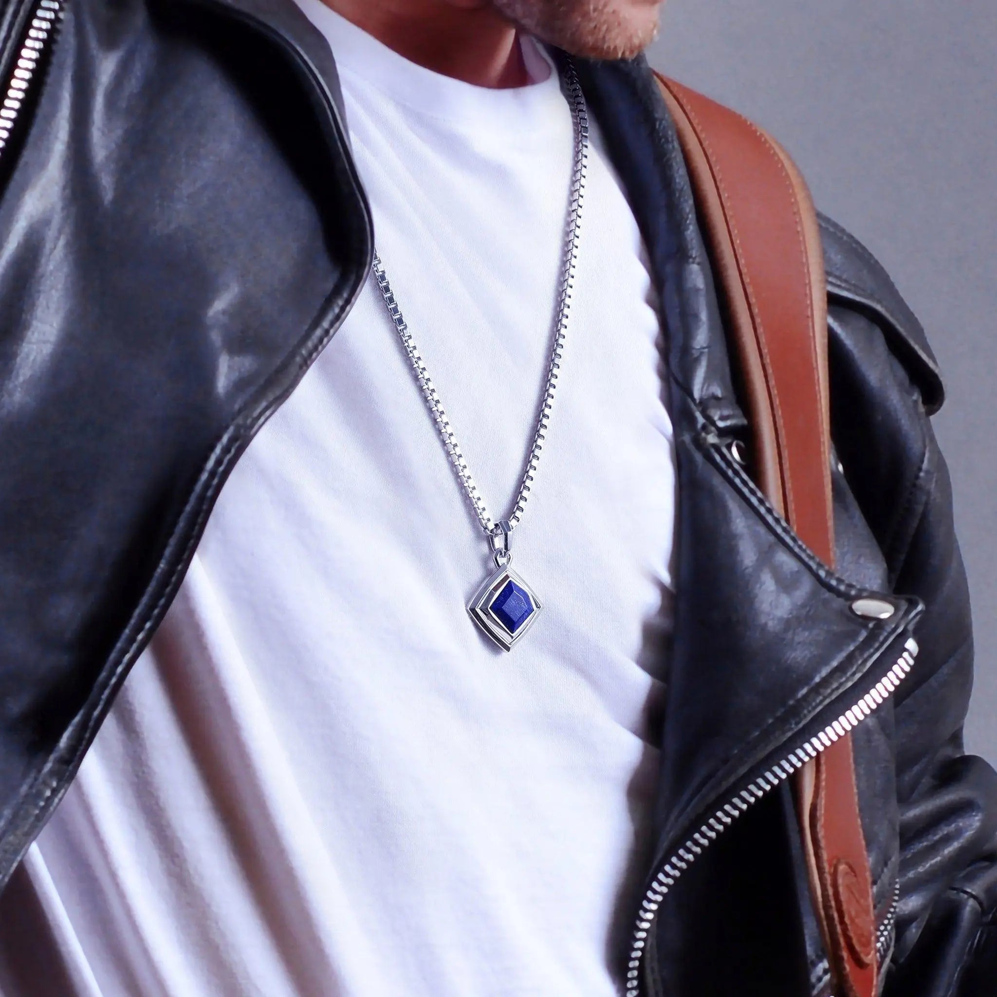 AWNL 瑞典珠寶 天然晶石 青金石 男士項鍊 晶石項鍊- AWNL Taiwan