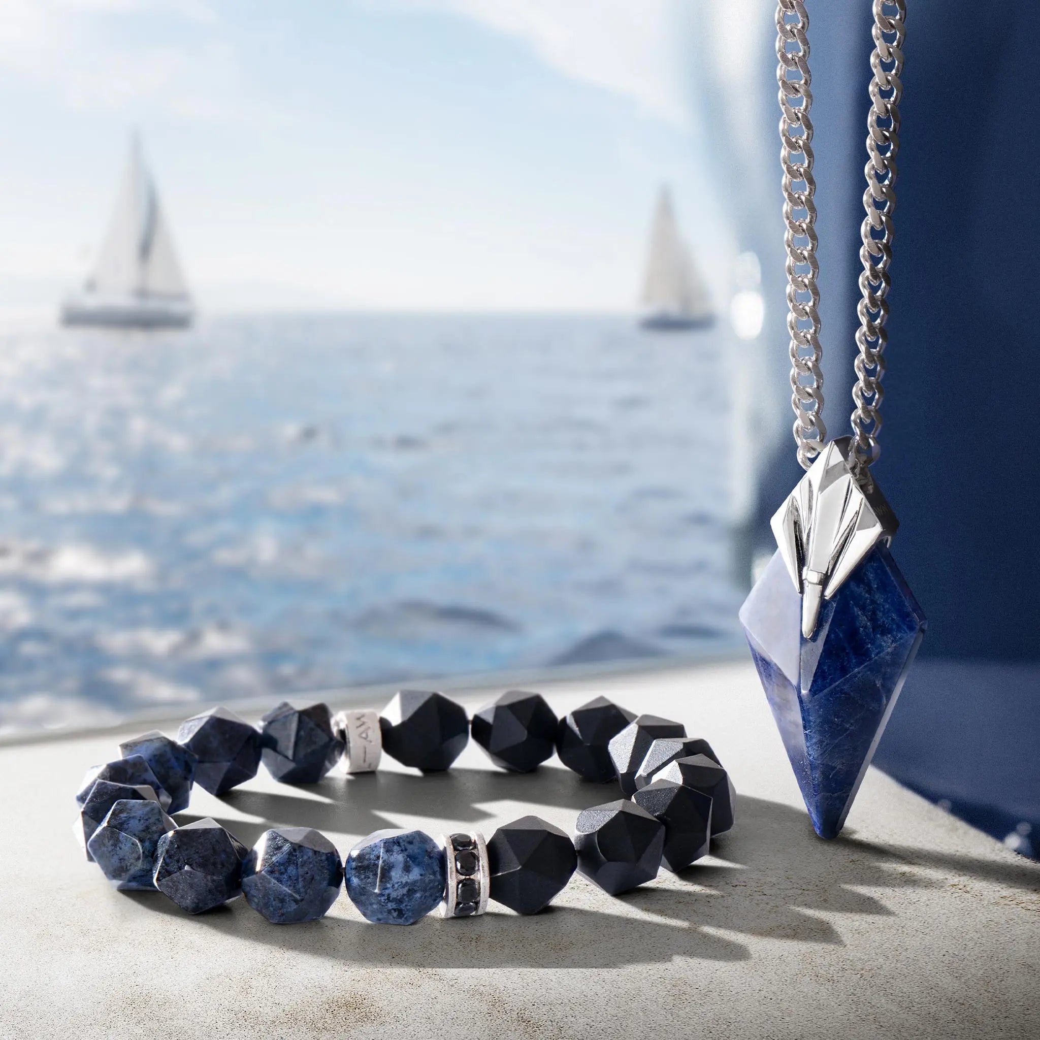 藍紋石 波塞頓 男士項鍊 兩款可選 - AWNL Taiwan