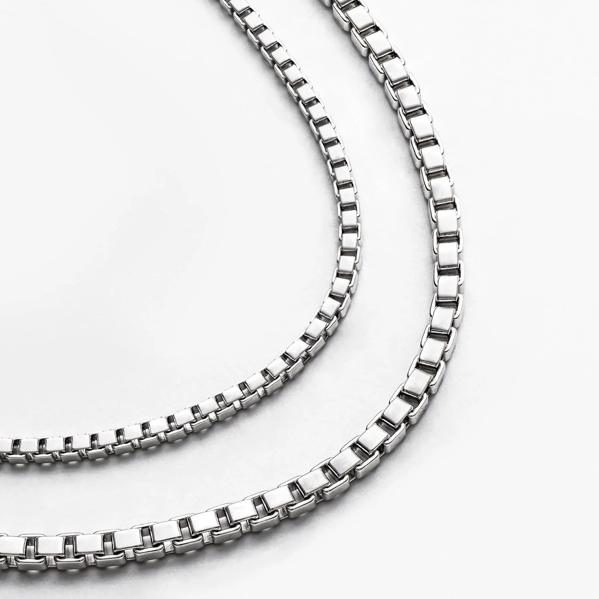 AWNL 瑞典珠寶 北歐經典 純銀 大小盒子鏈條項鍊 男士項鍊 - AWNL Taiwan