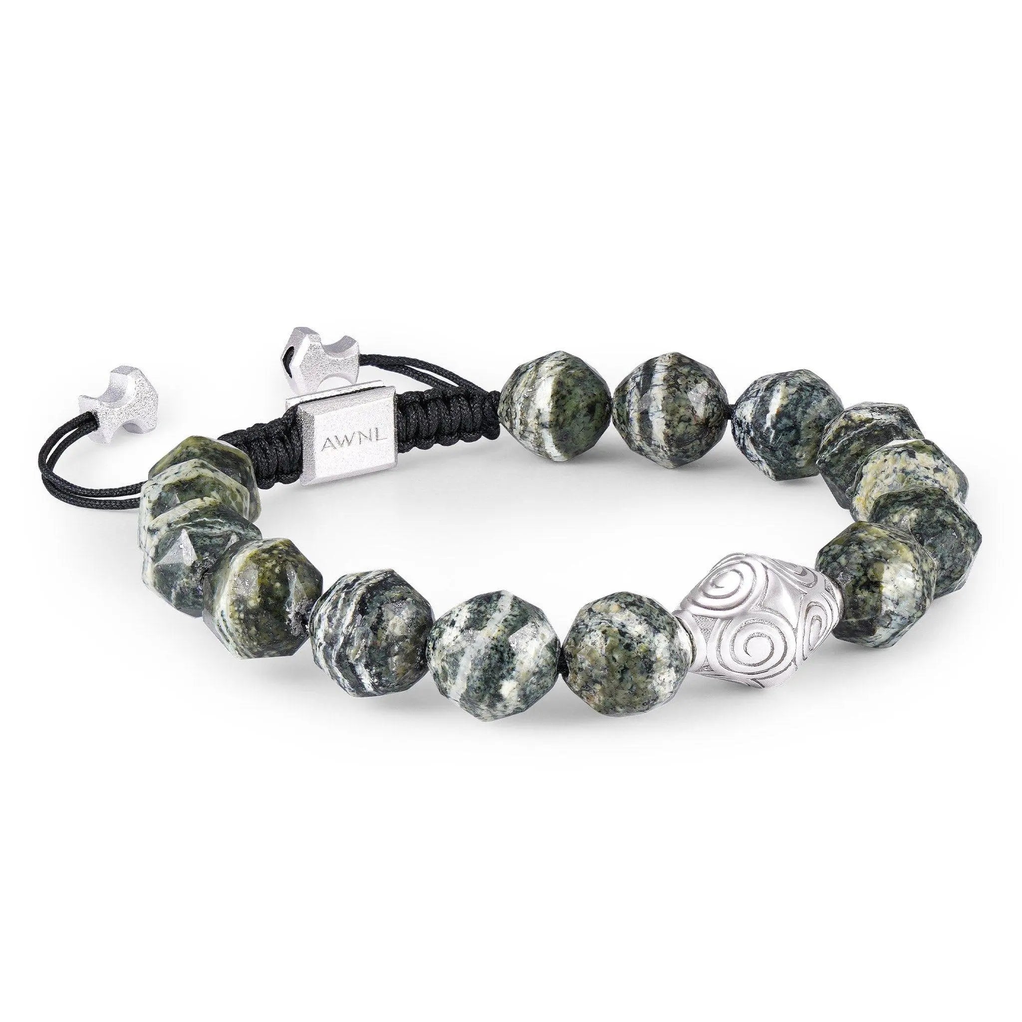 AWNL 瑞典官網 天然晶石 斑紋碧玉 密宗 須彌山 男士手鍊 - AWNL Taiwan