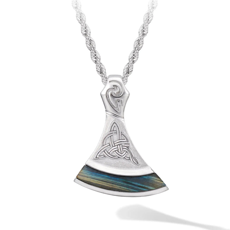 光譜石 維京戰斧 男士項鍊