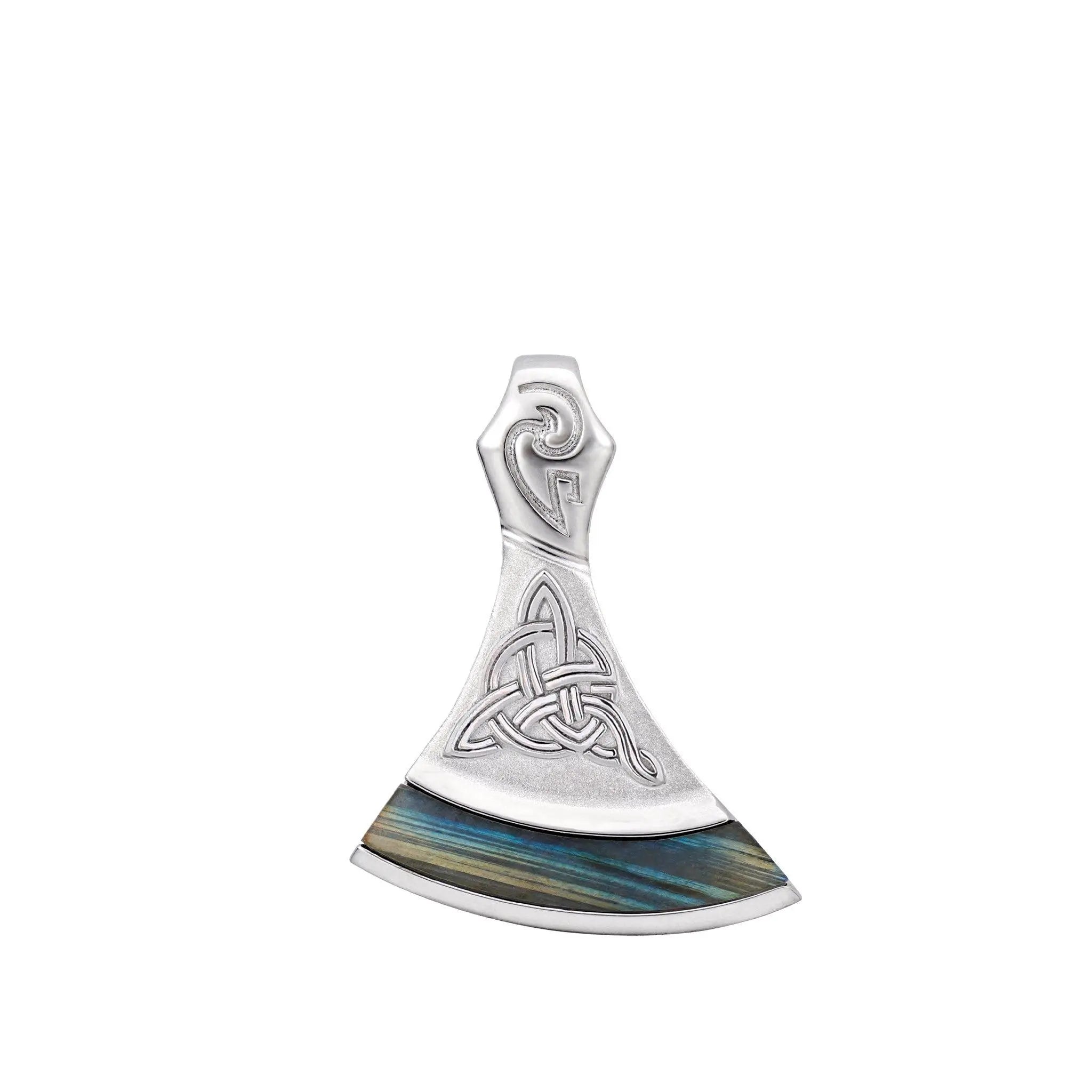 AWNL 瑞典珠寶 天然晶石 光譜石 維京戰斧 男士項鍊 - AWNL Taiwan