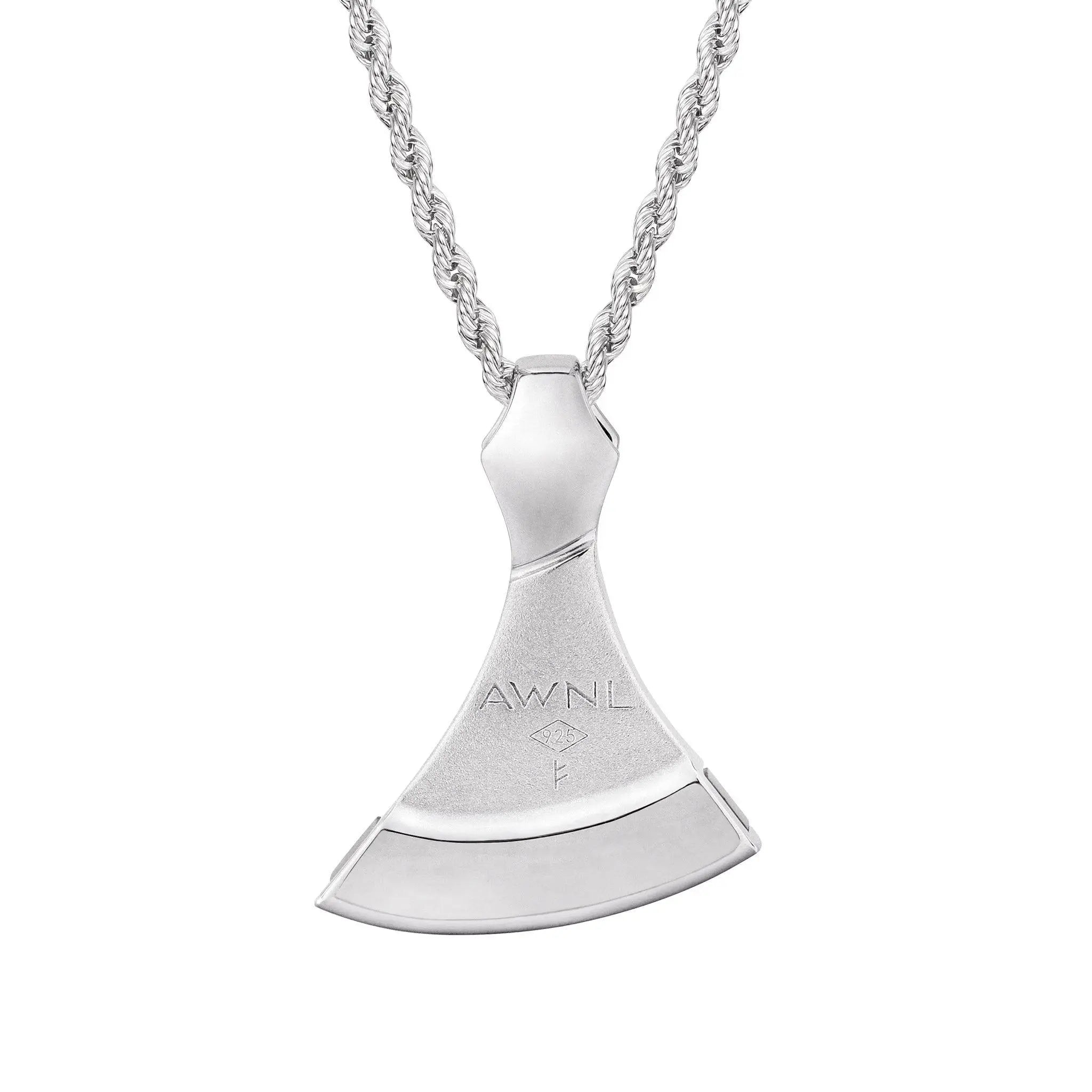 AWNL 瑞典珠寶 天然晶石 光譜石 維京戰斧 男士項鍊 - AWNL Taiwan