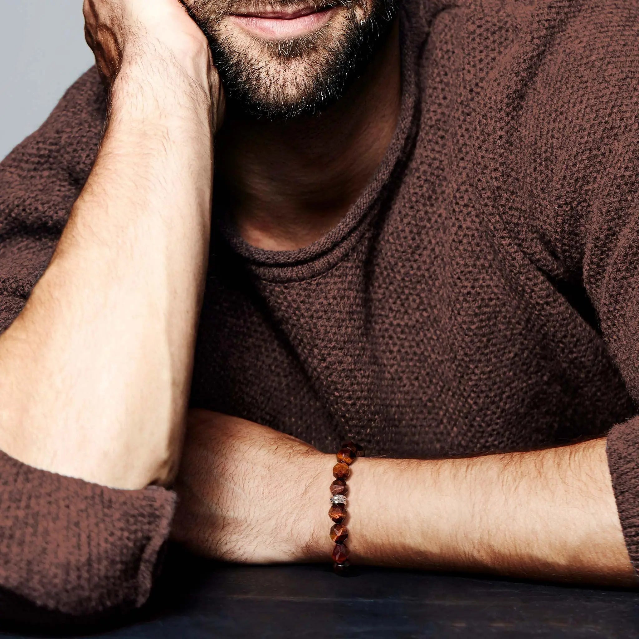 瑞典珠寶 AWNL 天然晶石 紅虎眼 維京文化 烏爾伯特 男士手鍊 - AWNL Taiwan