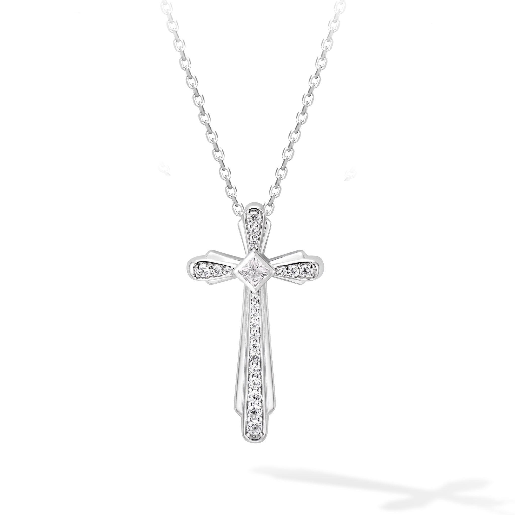 莫桑石 四月誕生石 十字架 女士項鍊 - AWNL Taiwan