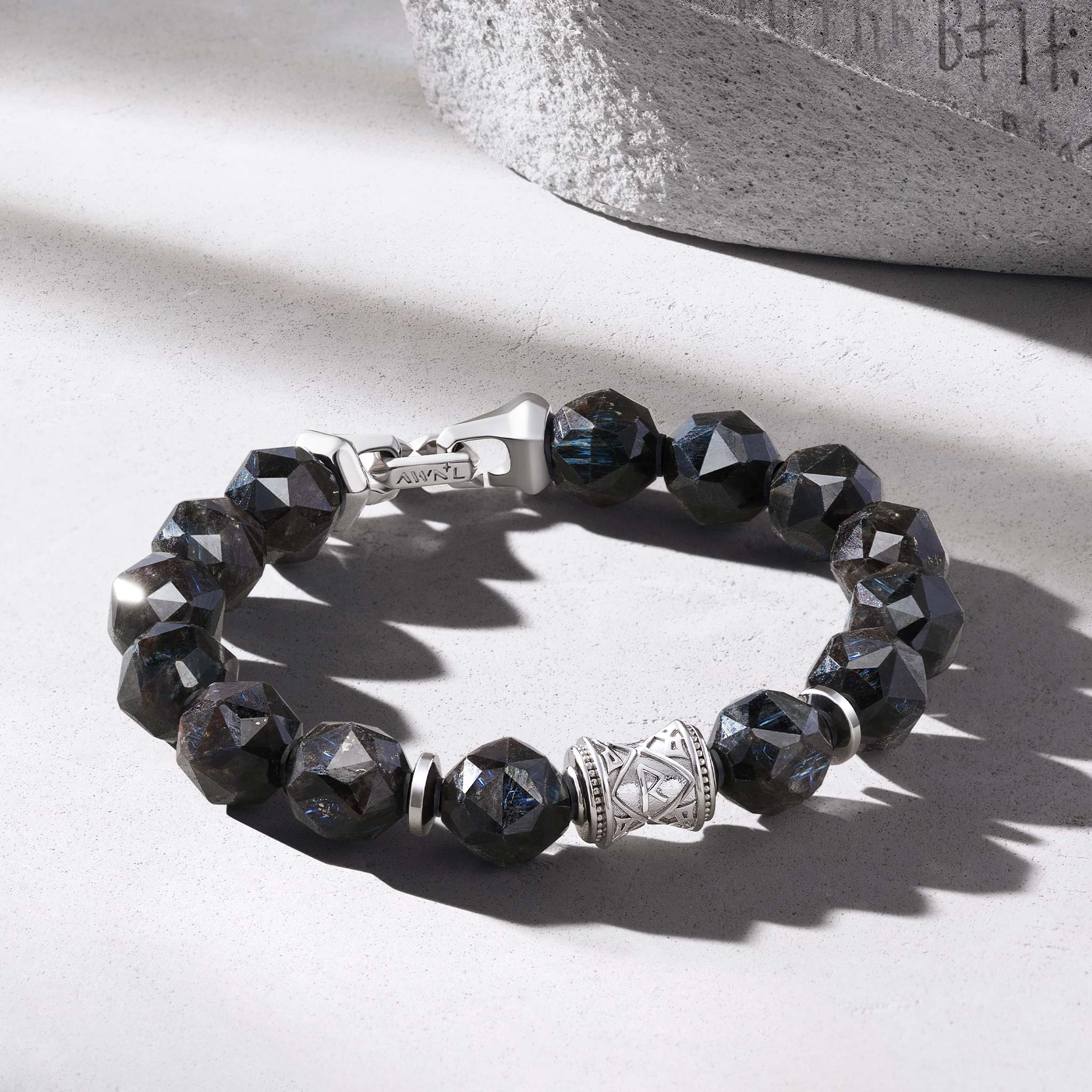 努烏邁特滾石 盧恩 成功財富 快拆扣 男士手鍊 - AWNL Taiwan