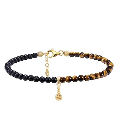 黑瑪瑙 金虎眼 雷神之鎚 男士腳鍊