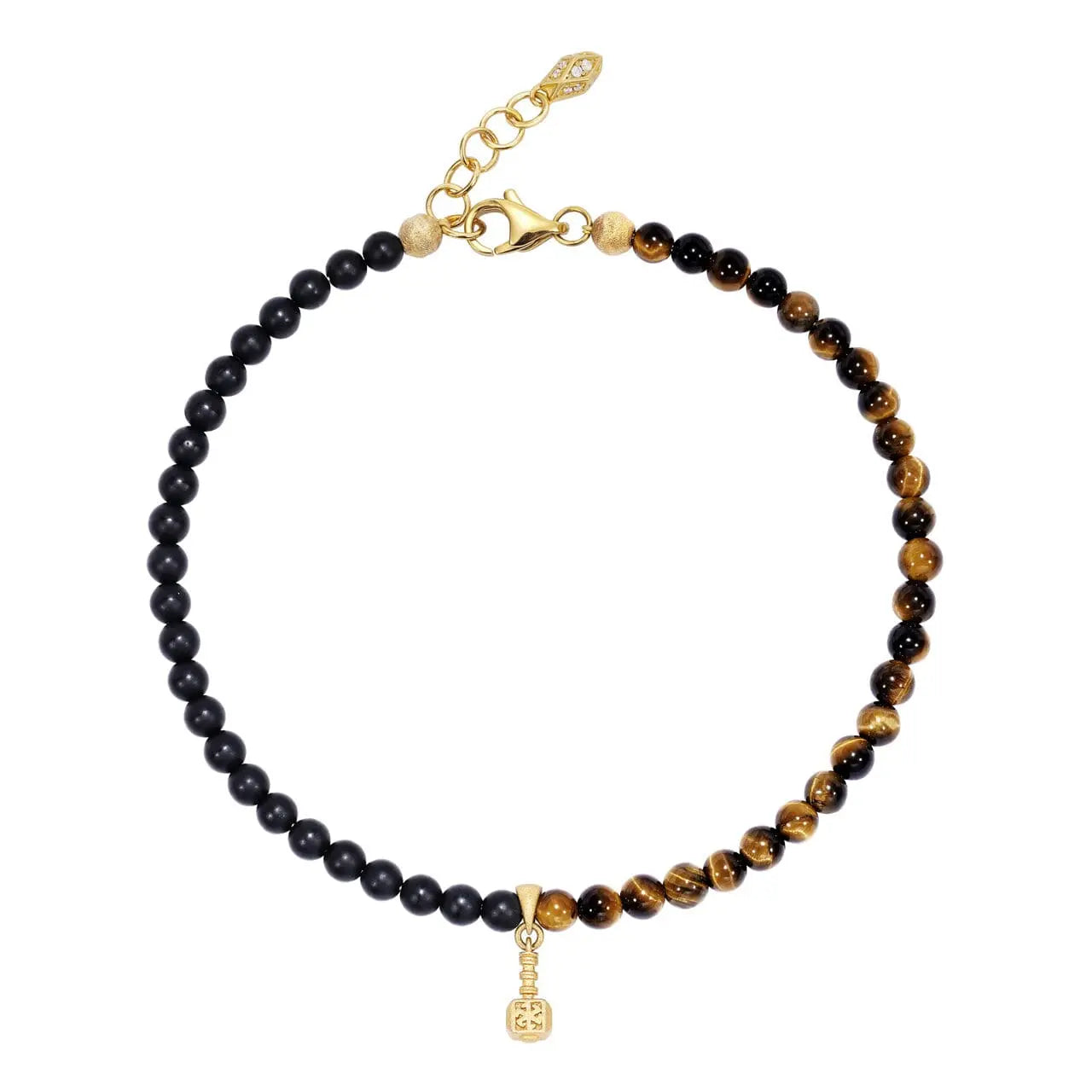 黑瑪瑙 金虎眼 雷神之鎚 男士腳鍊 - AWNL Taiwan