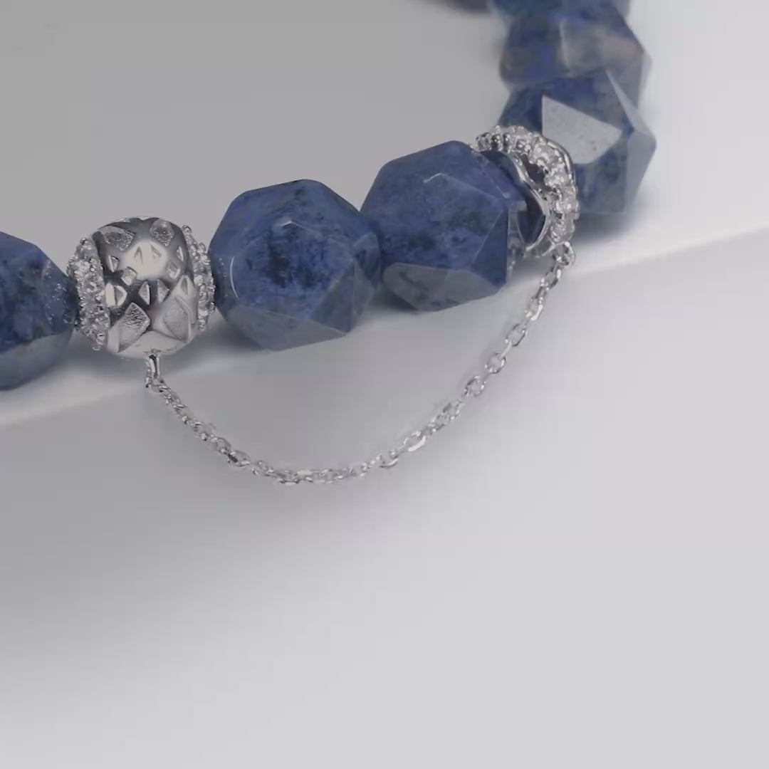 AWNL 瑞典珠寶 天然晶石 藍線石 海洋女神 女士手鍊- AWNL Taiwan