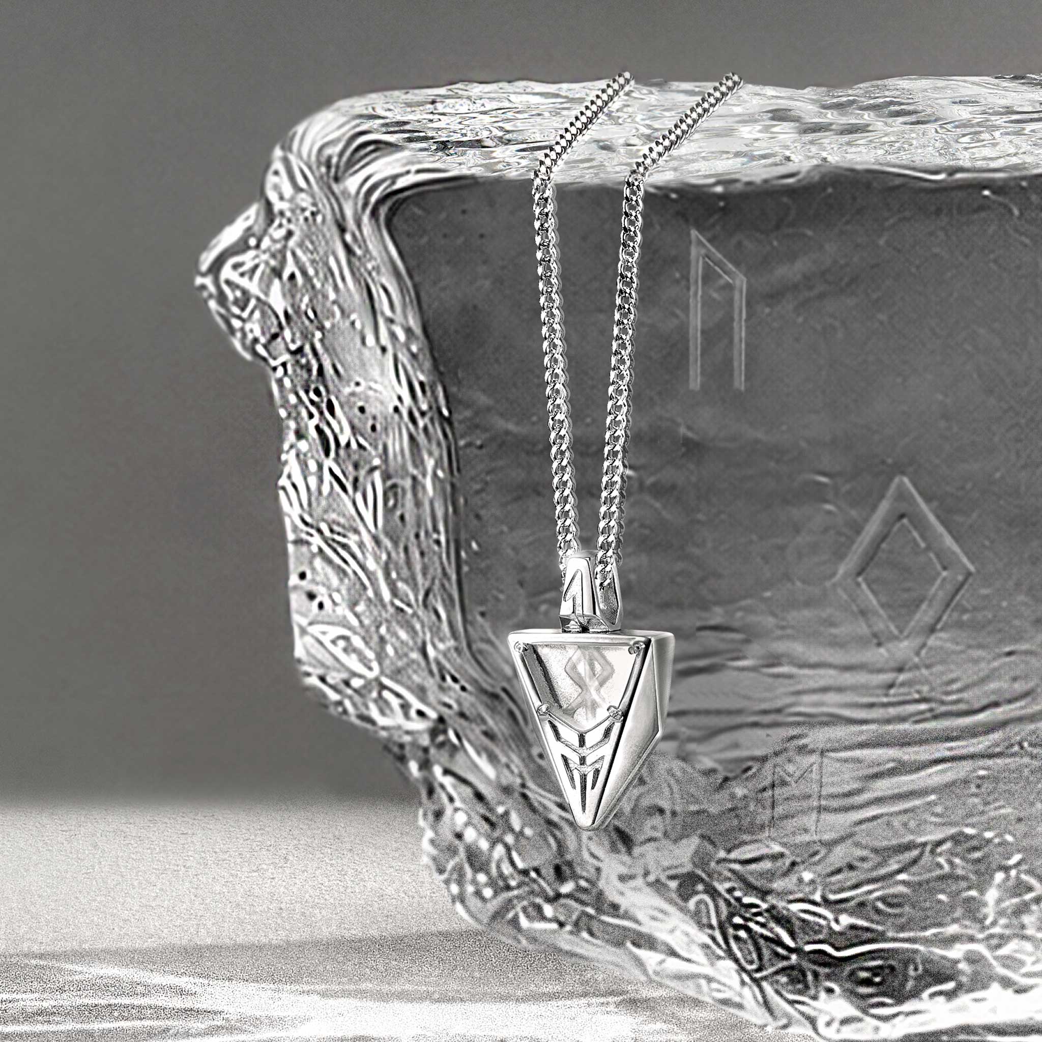 白水晶 冰火守衡 男士項鍊