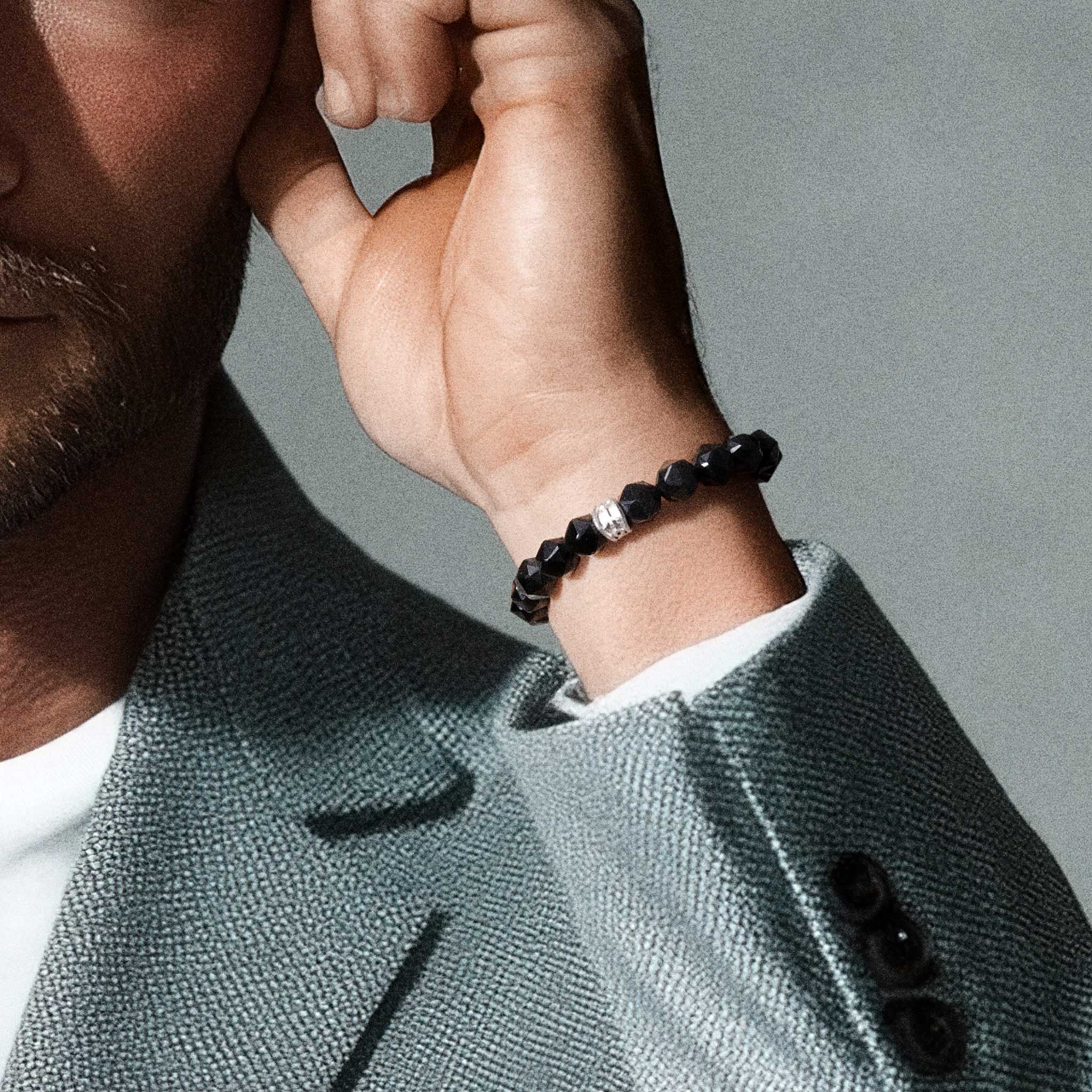 如恩 守護盾 黑曜石 男士手鍊 - AWNL Taiwan