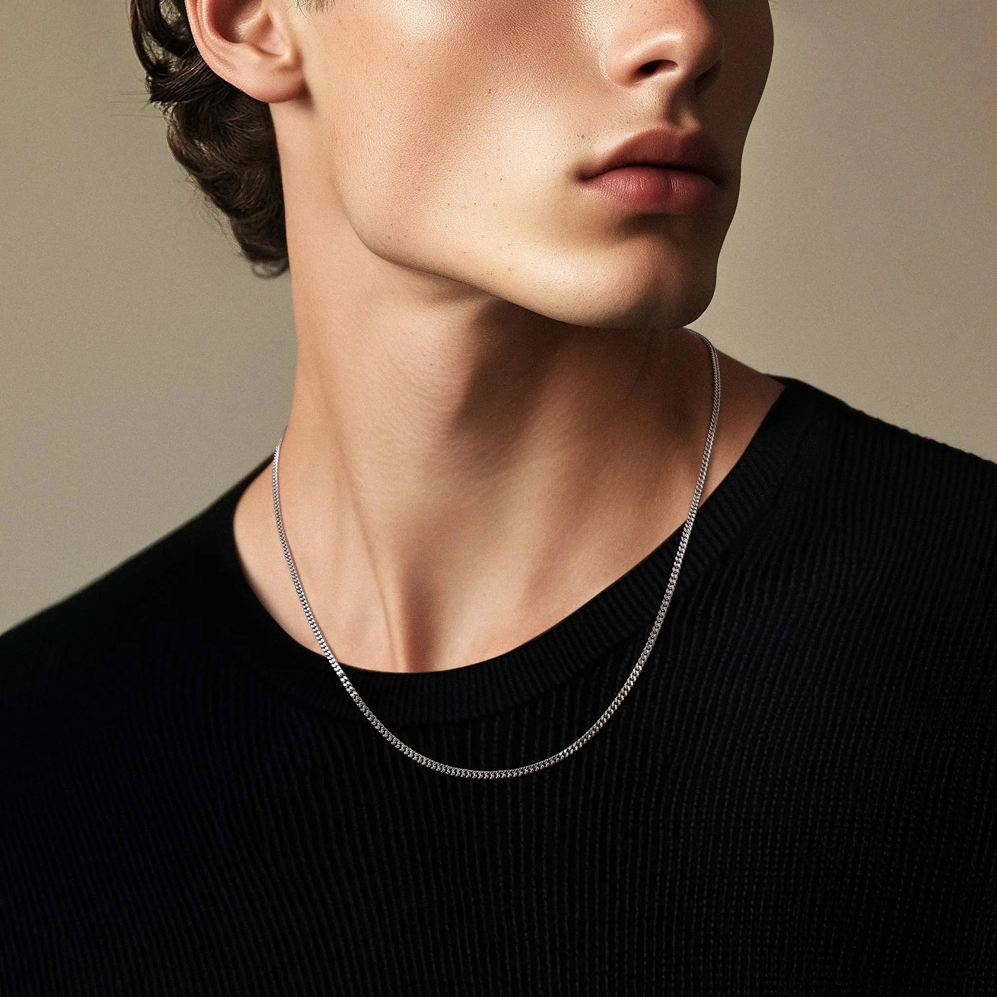 純銀 羽毛滑珠 古巴鏈條項鍊 - AWNL Taiwan