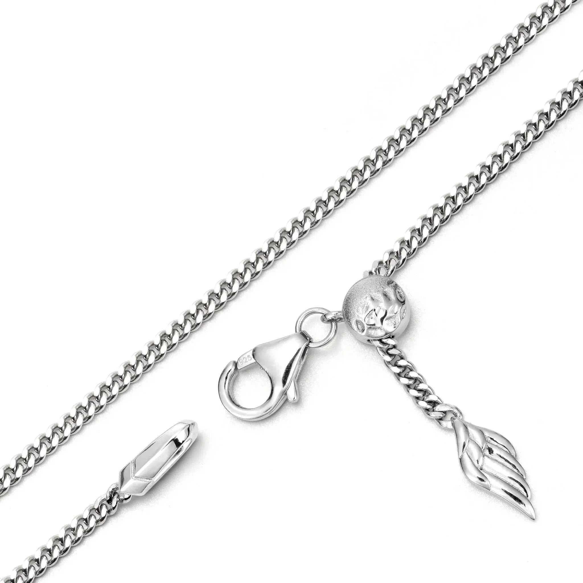 純銀 羽毛滑珠 古巴鏈條項鍊 - AWNL Taiwan