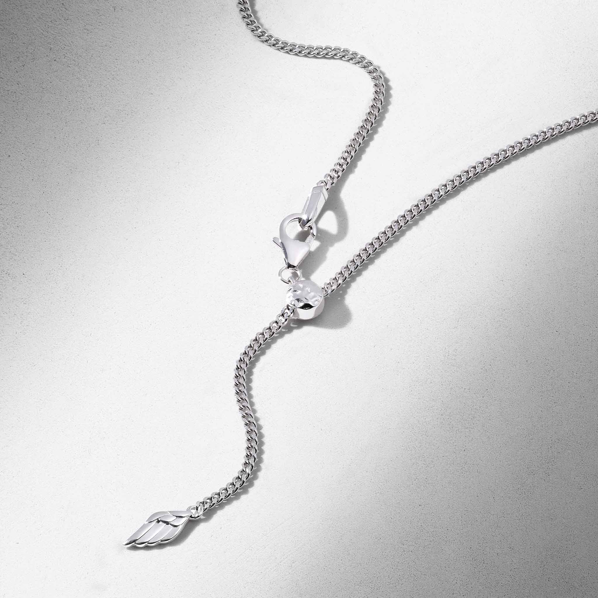純銀 羽毛滑珠 古巴鏈條項鍊 - AWNL Taiwan