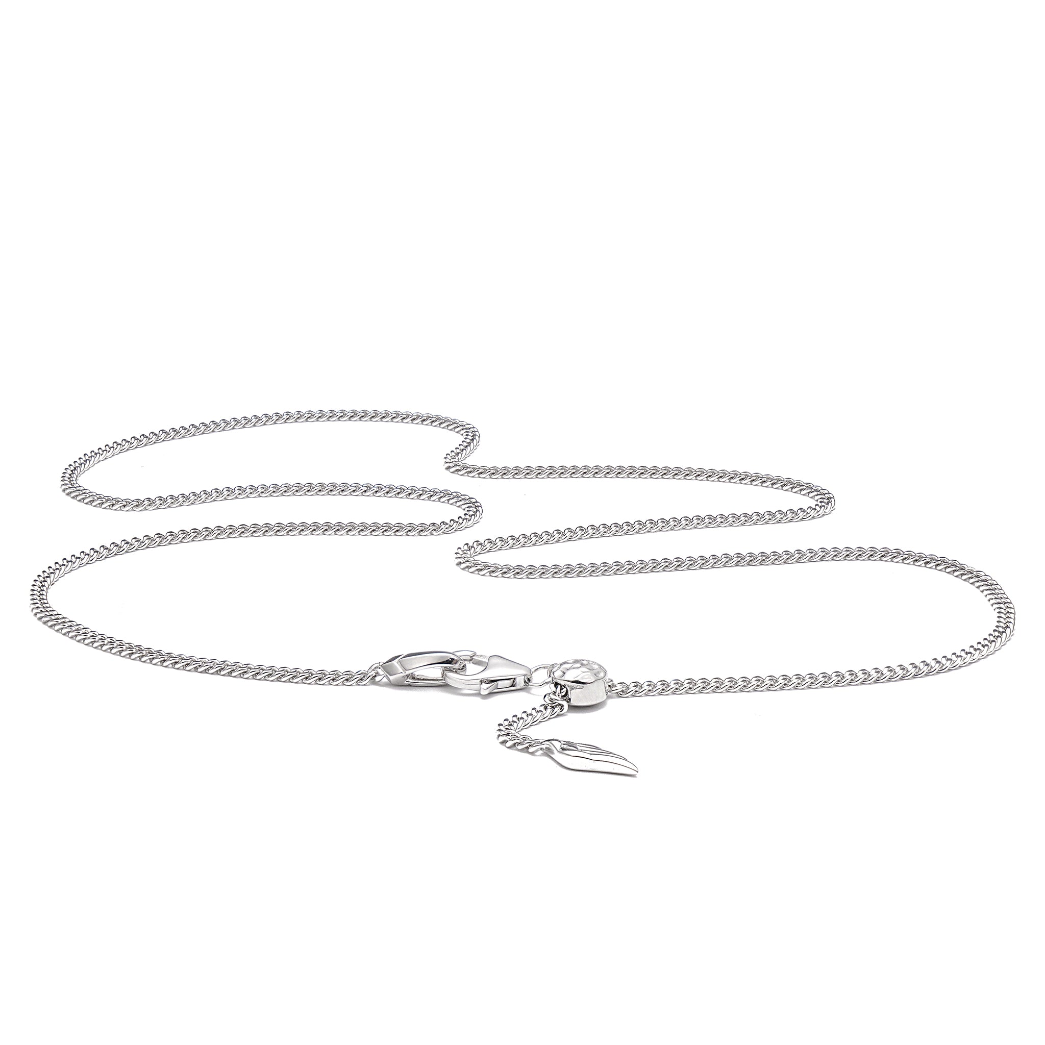 純銀 羽毛滑珠 古巴鏈條項鍊 - AWNL Taiwan