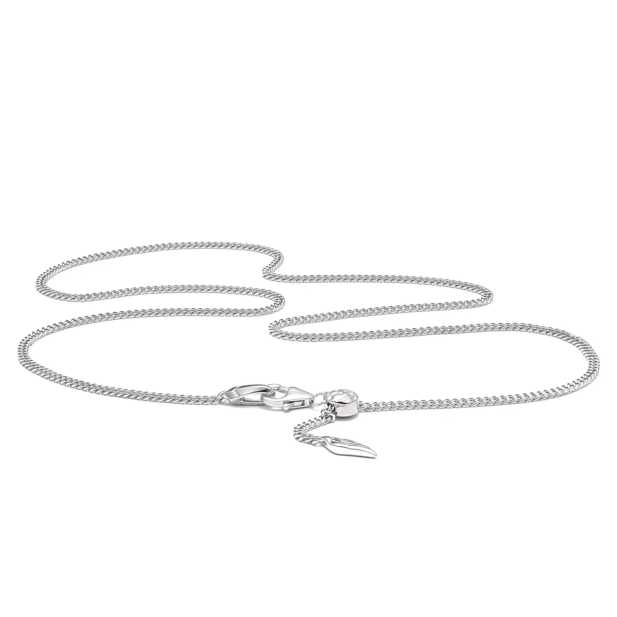 純銀 羽毛滑珠 古巴鏈條項鍊 - AWNL Taiwan