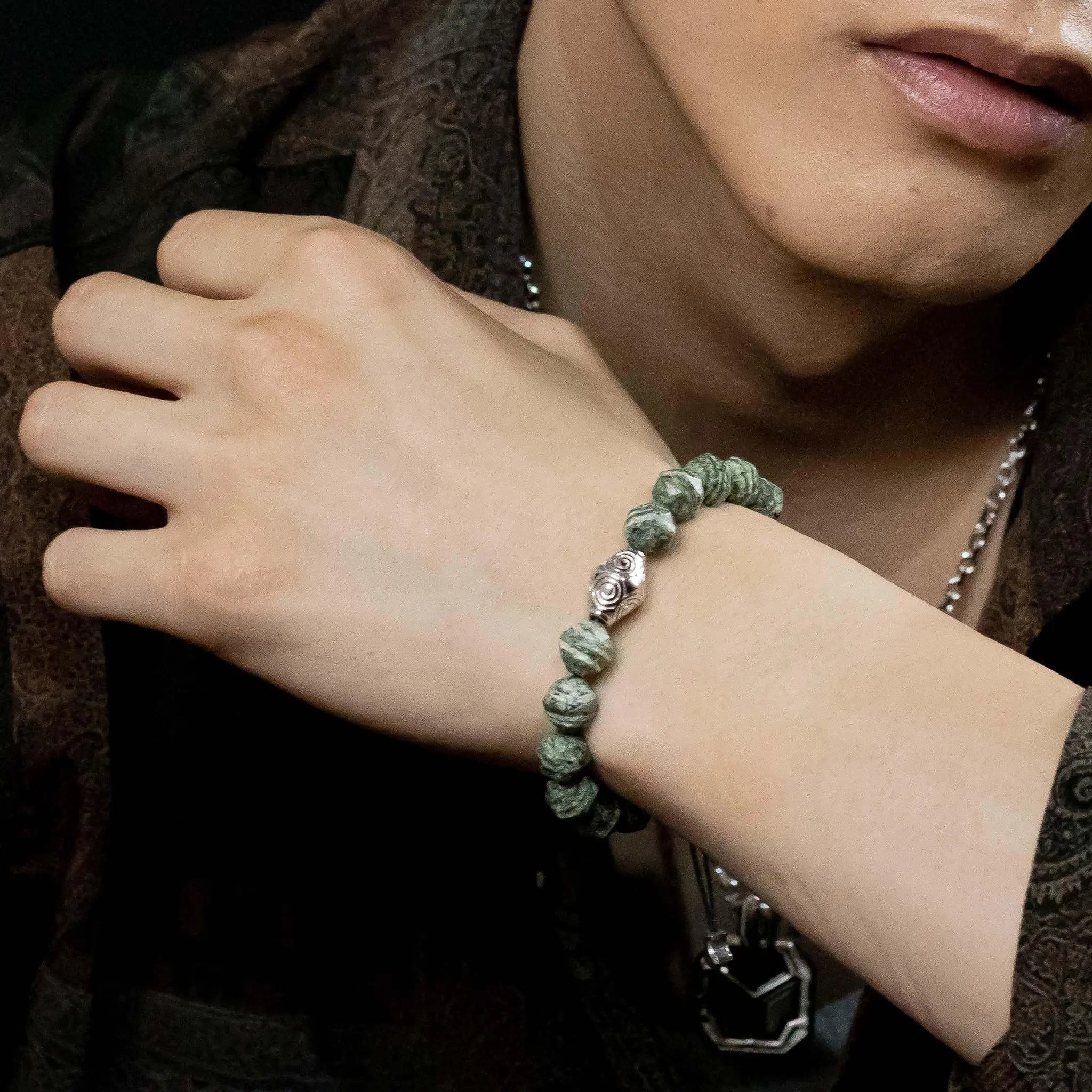 斑紋碧玉 須彌山 男士手鍊 - AWNL Taiwan