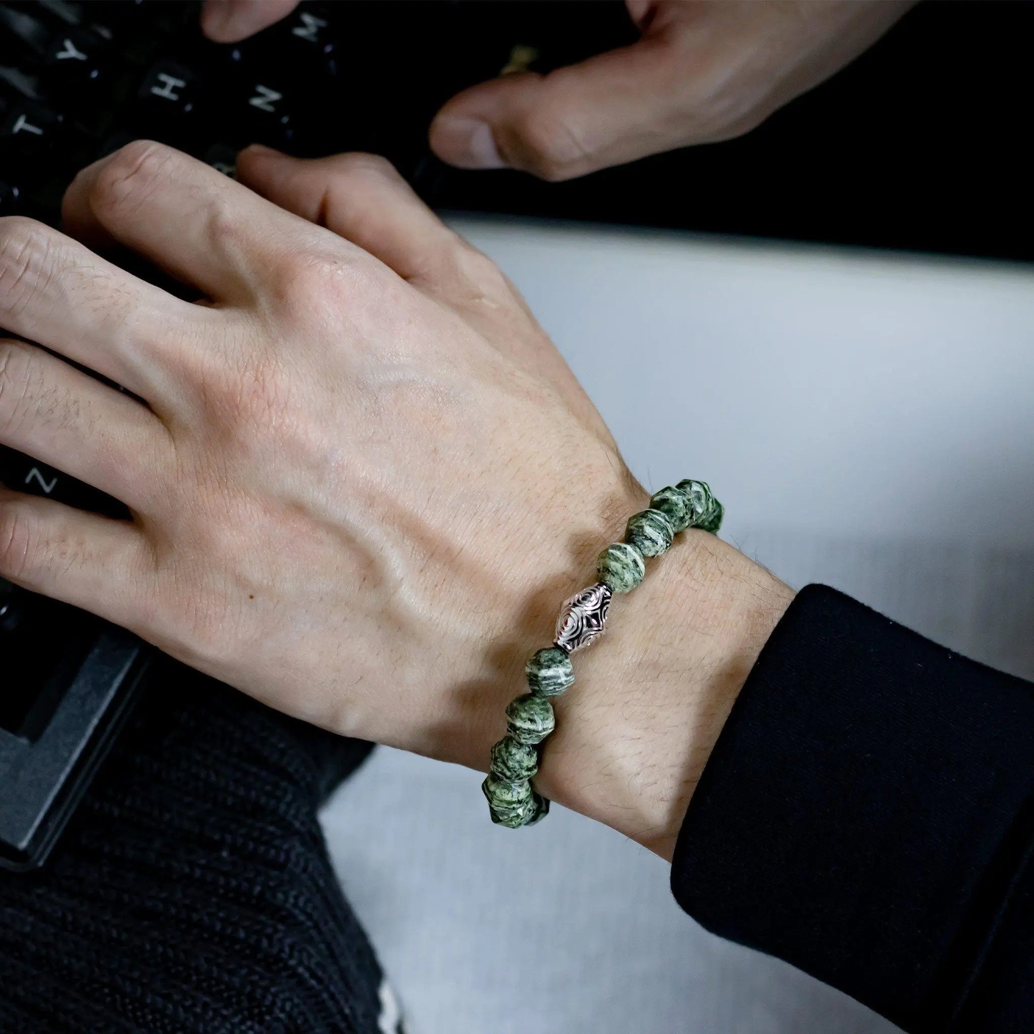 斑紋碧玉 須彌山 男士手鍊 - AWNL Taiwan
