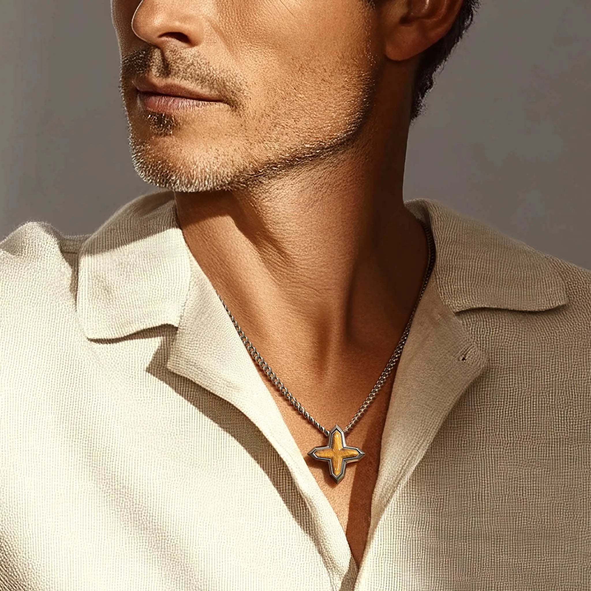 金虎眼 天狼十字星 男士項鍊 - AWNL Taiwan