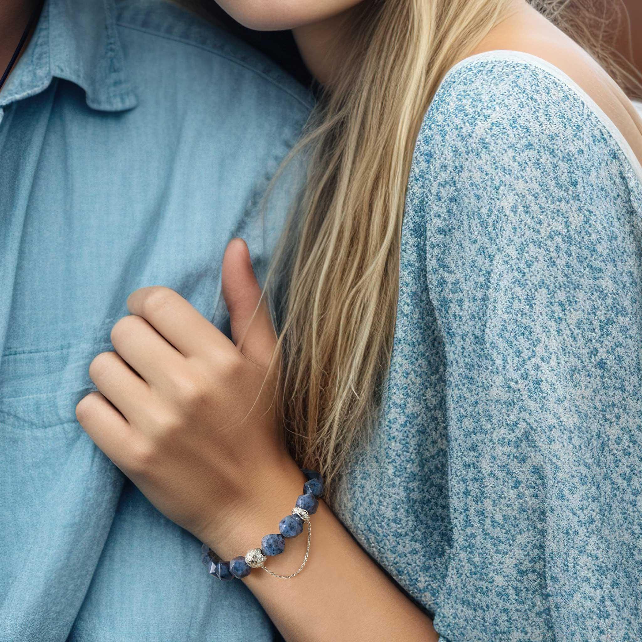 AWNL 瑞典珠寶 天然晶石 藍線石 海洋女神 女士手鍊- AWNL Taiwan