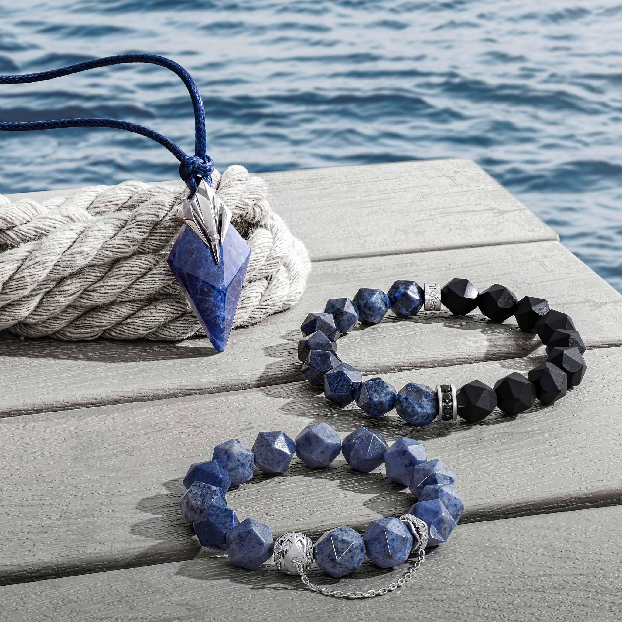 AWNL 瑞典珠寶 天然晶石 藍線石 海洋女神 女士手鍊- AWNL Taiwan