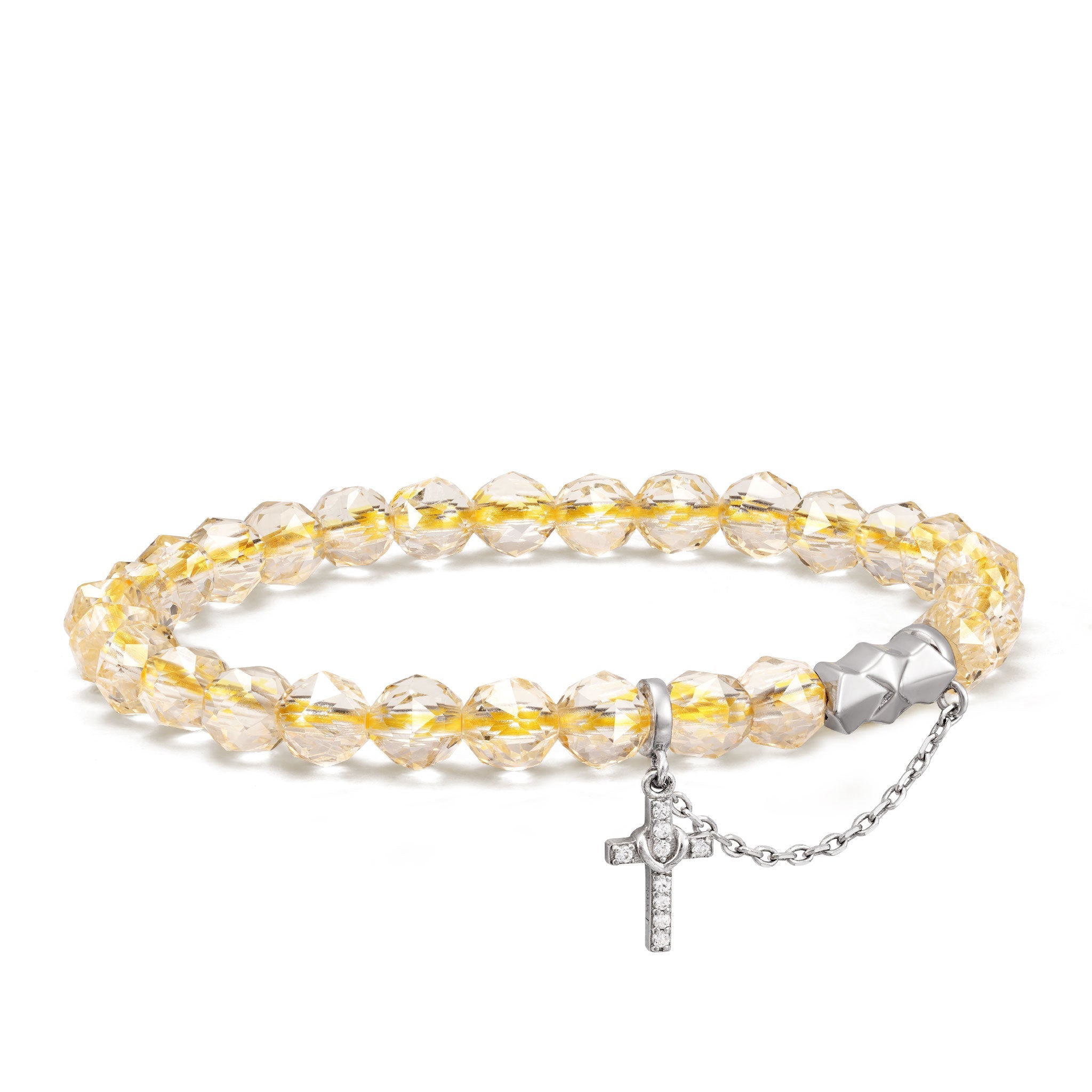 黃水晶 守護十字架 女士手鍊 - AWNL Taiwan