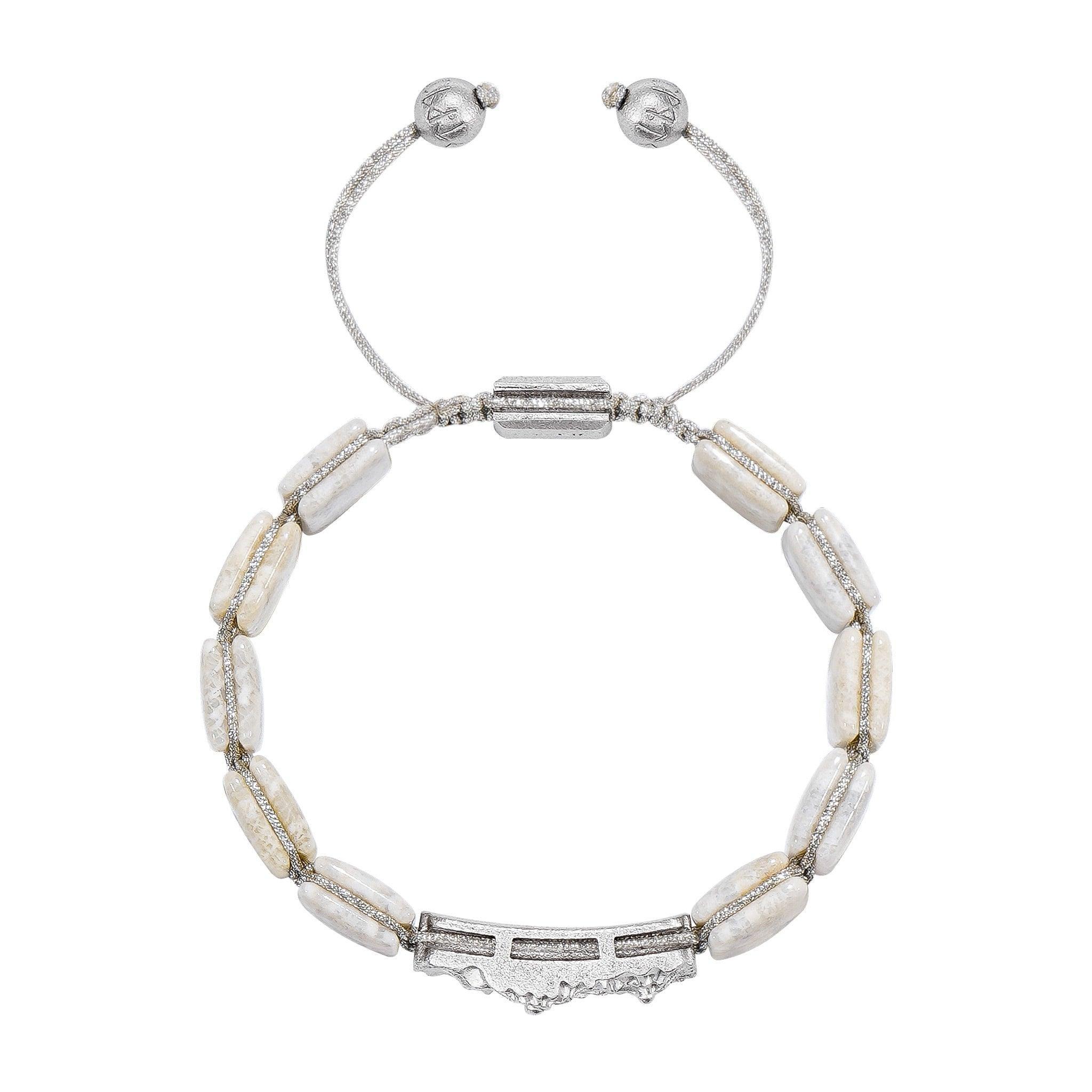 AWNL 瑞典珠寶 天然晶石 珊瑚化石 雙生鸚鵡螺 女士手鍊 - AWNL Taiwan