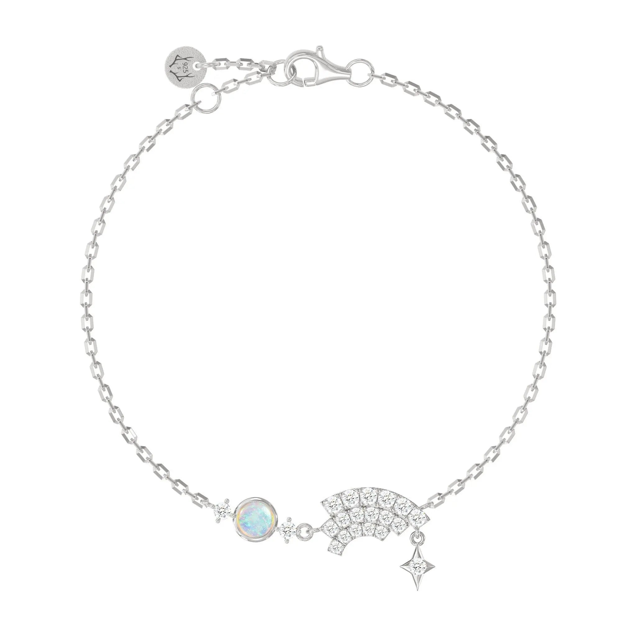 AWNL 瑞典珠寶 天然晶石 澳寶 彩虹橋 丘比特石 女士手鍊 - AWNL Taiwan