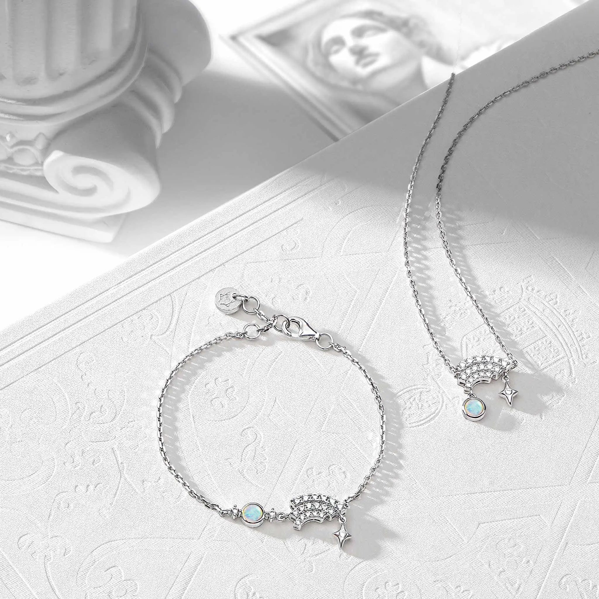 AWNL 瑞典珠寶 天然晶石 澳寶 彩虹橋 丘比特石 女士手鍊 - AWNL Taiwan