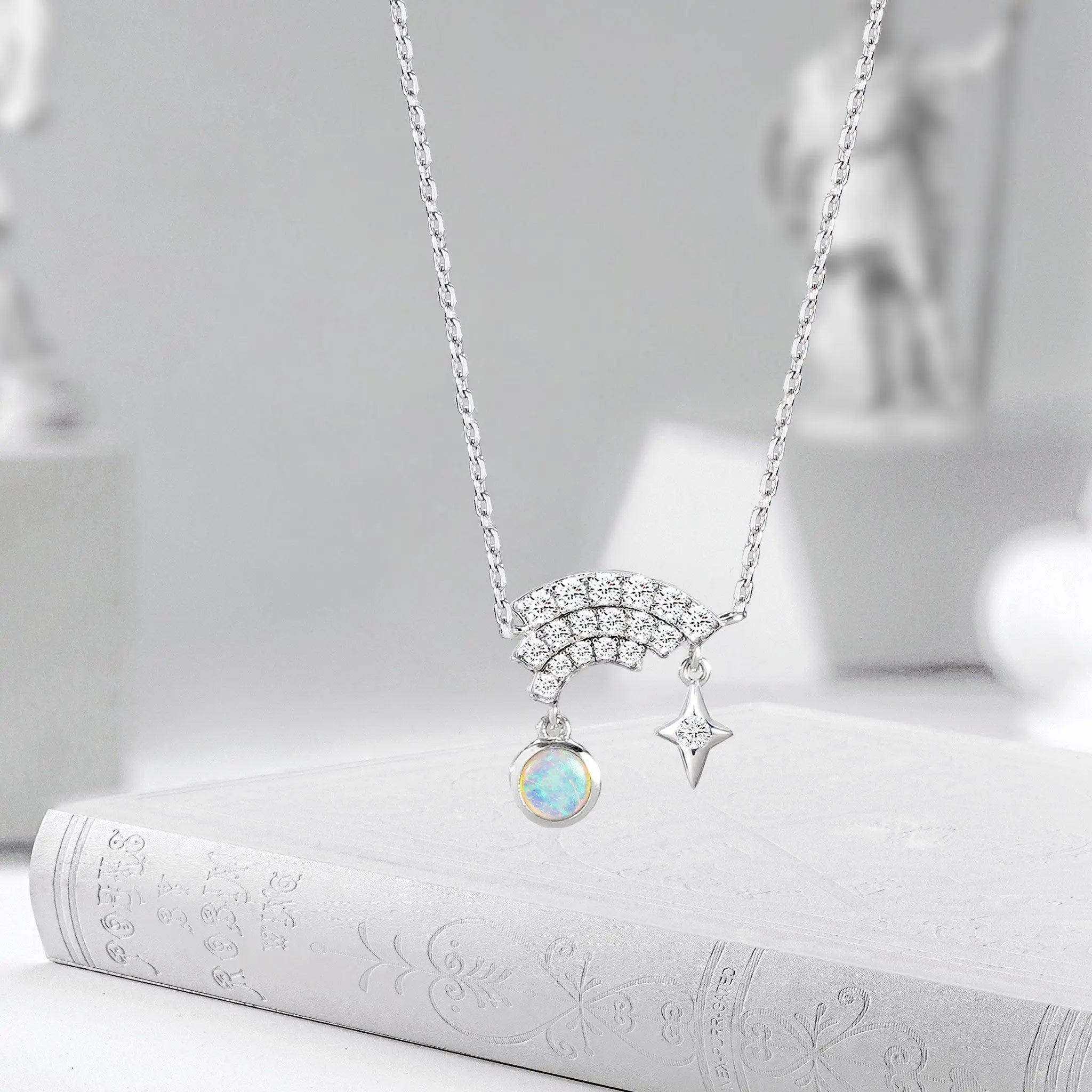 AWNL 瑞典珠寶 天然晶石 澳寶 彩虹橋 女士項鍊 晶石項鍊- AWNL Taiwan