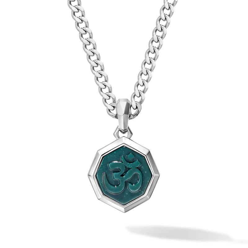 血石碧玉 om字梵文 男士項鍊