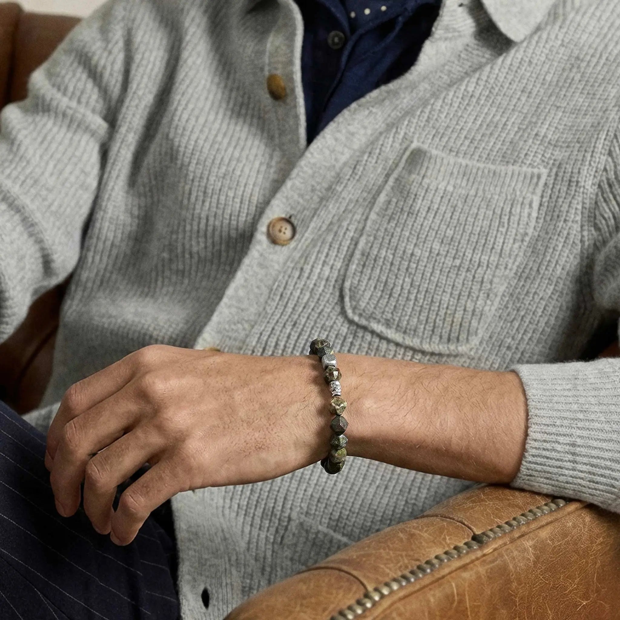 瑞典隕石 龍血石 屠龍 男士手鍊 - AWNL Taiwan