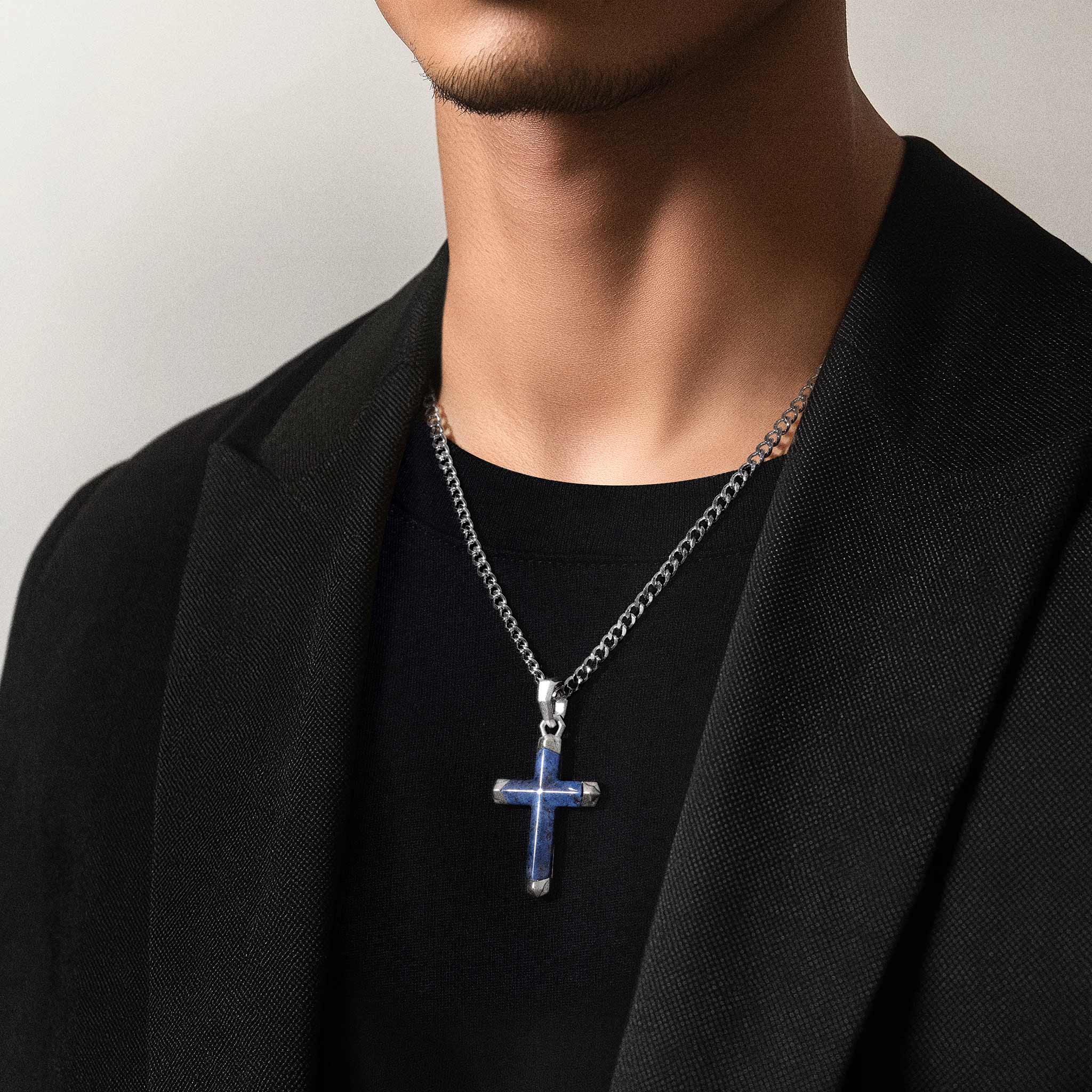 藍線石 海影十字 項鍊 - AWNL Taiwan