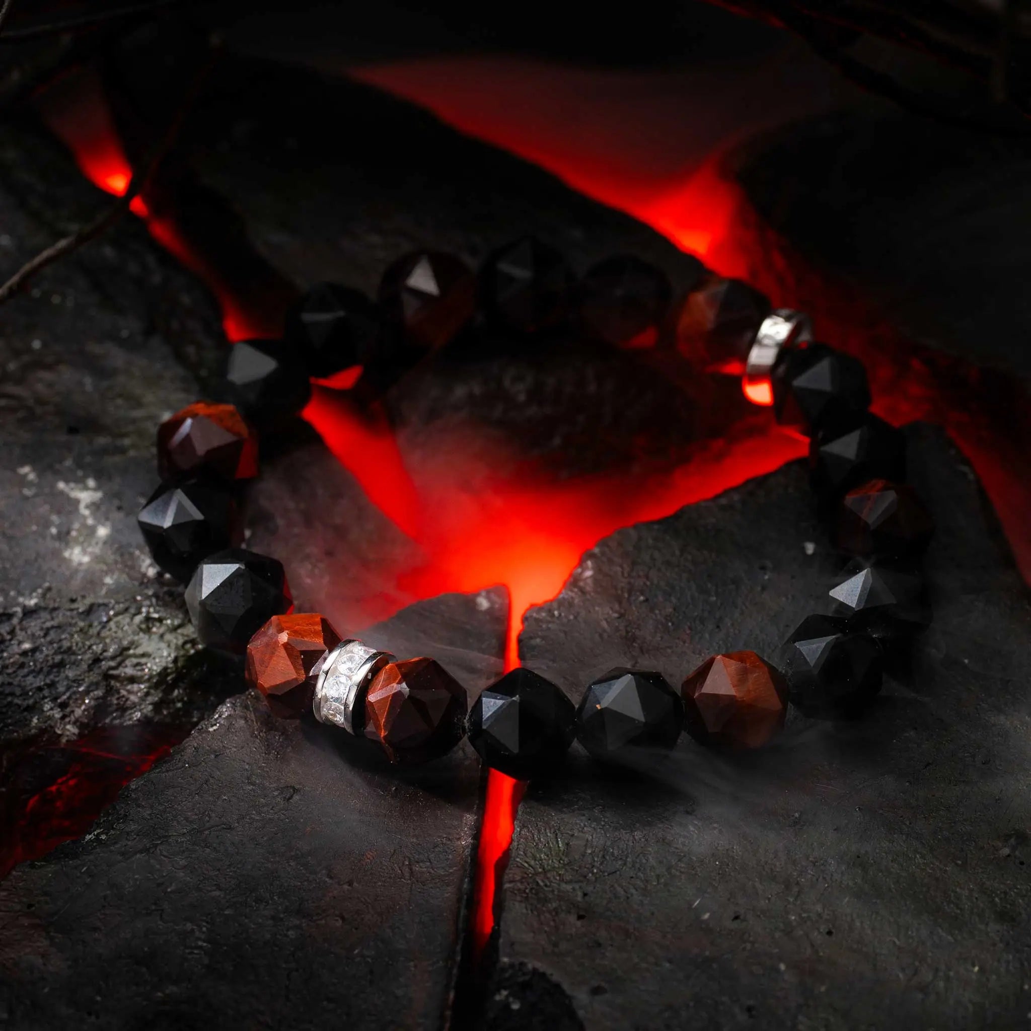 黑曜石 紅虎眼 飛鷹 男士手鍊 - AWNL Taiwan