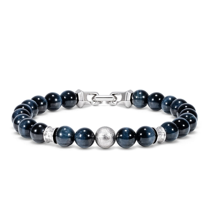 瑞典隕石 鷹眼石 盧恩 6mm 男士手鍊