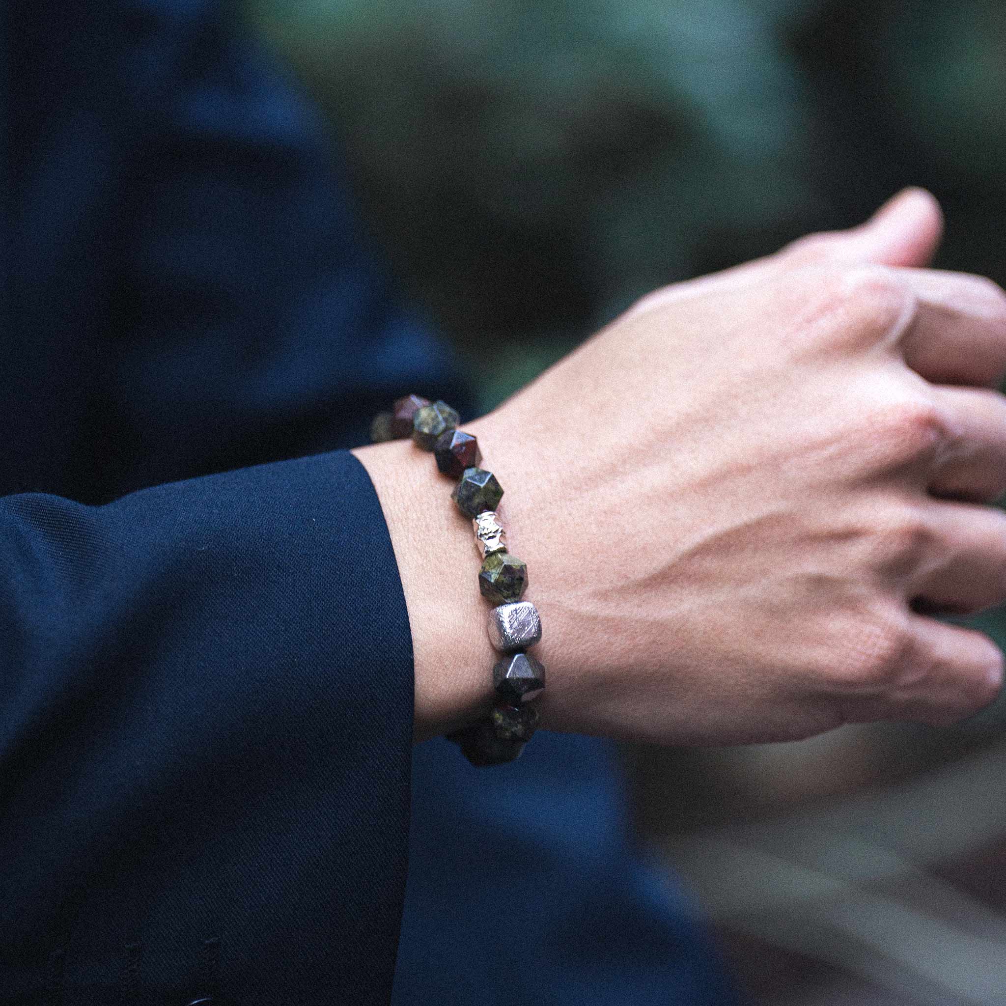 瑞典隕石 龍血石 屠龍 男士手鍊 - AWNL Taiwan