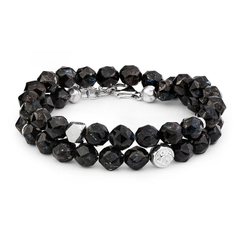 瑞典隕石 努烏邁特滾石 男士雙圈手鍊