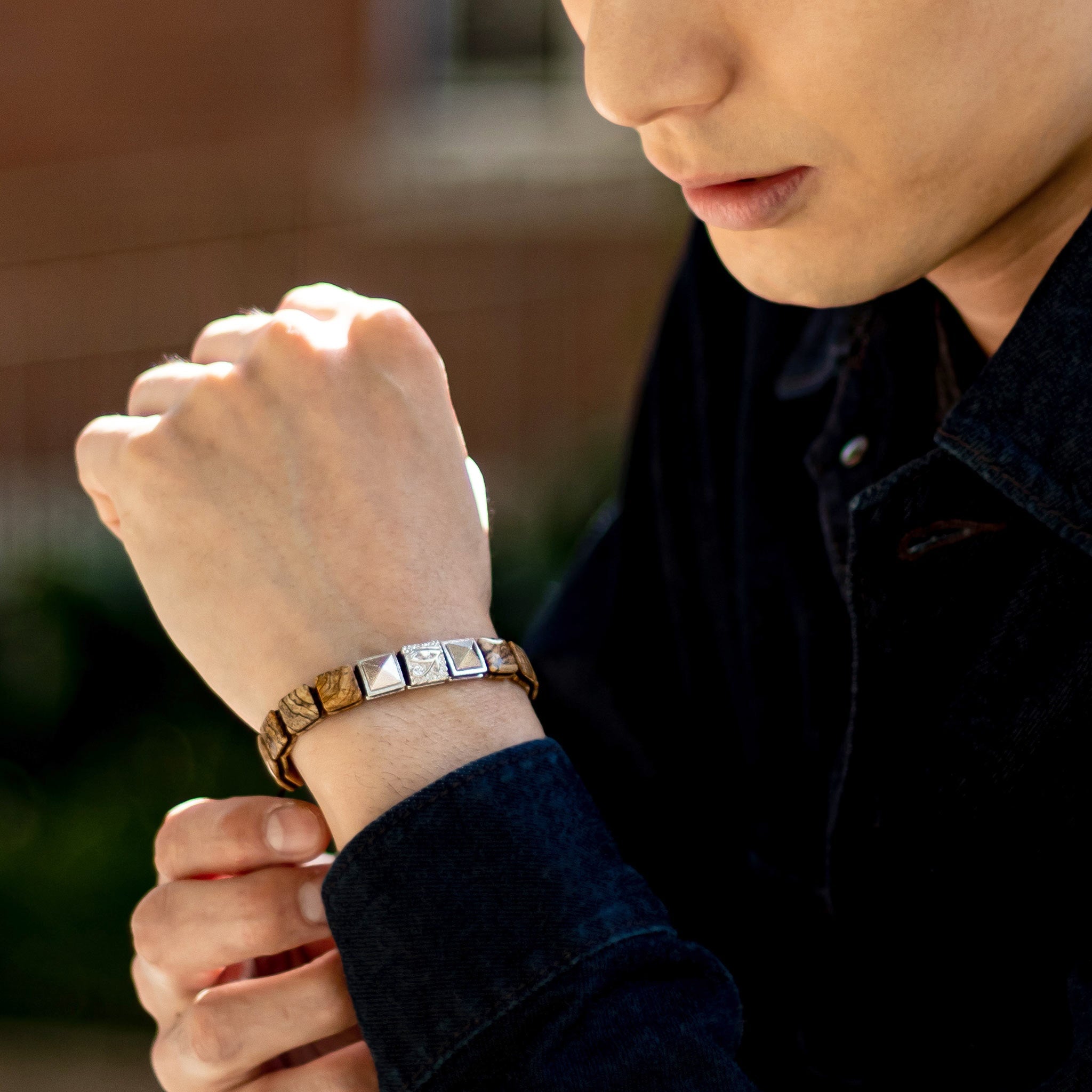 圖畫石 荷魯斯之眼 磁吸 男士手鍊 (コピー) - AWNL Taiwan