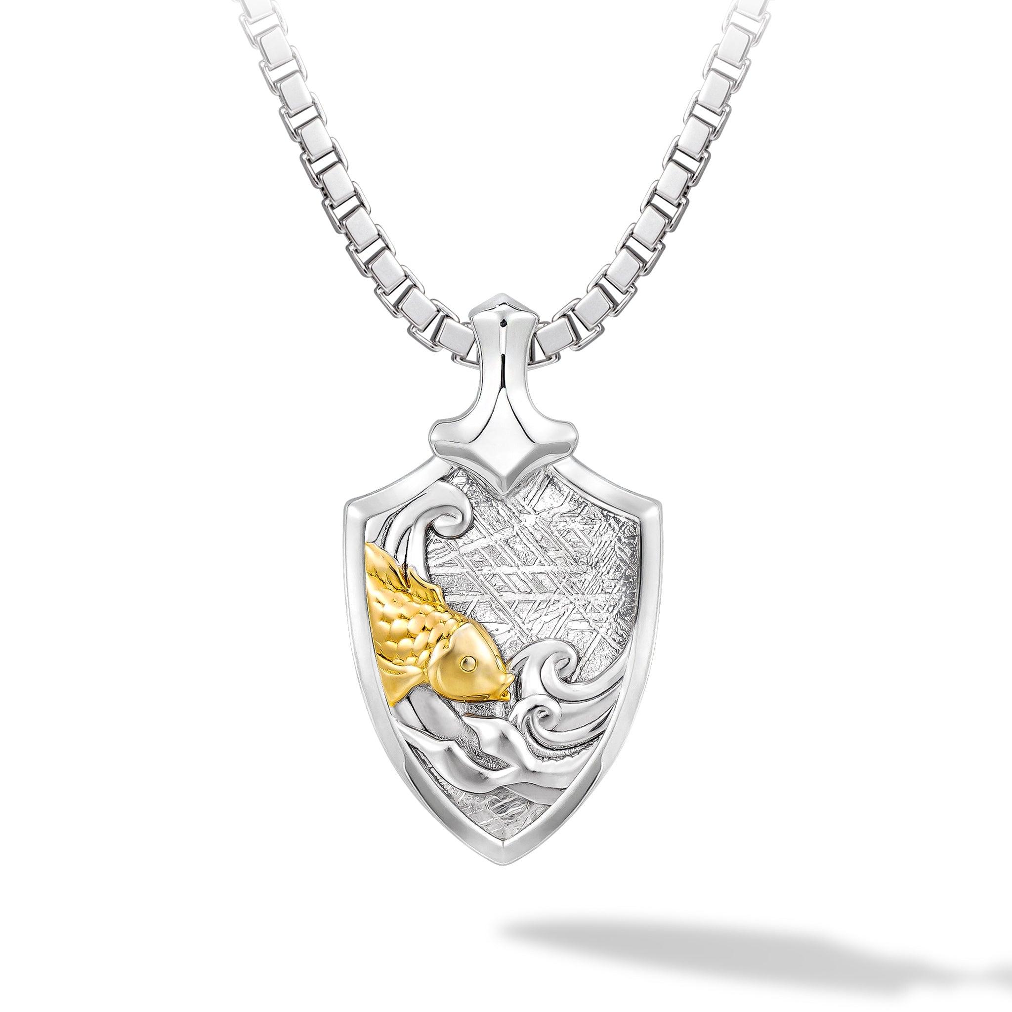 瑞典隕石 十二星座 雙魚座 男士吊墜銀項鍊｜AWNL 瑞典設計輕珠寶