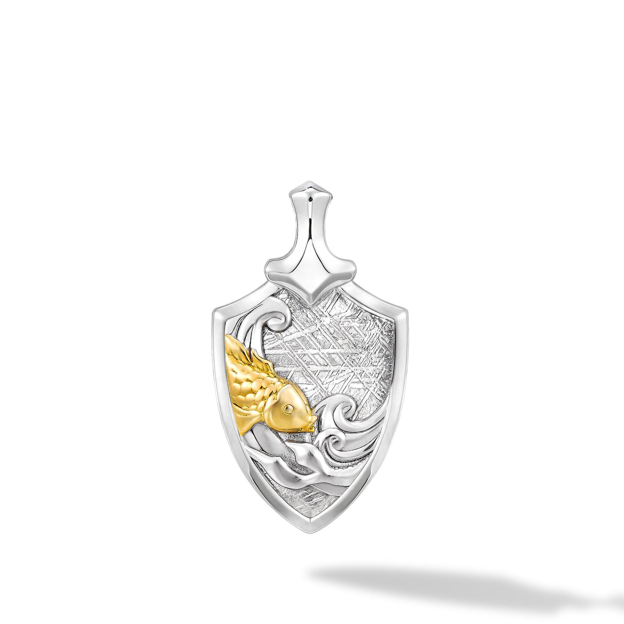 瑞典隕石 十二星座 雙魚座 男士吊墜銀項鍊｜AWNL 瑞典設計輕珠寶