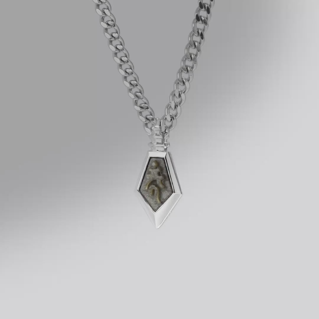 AWNL】男士天然金曜石項鍊｜不動明王能量水晶墜飾| 925銀鍍18k金十字鍊