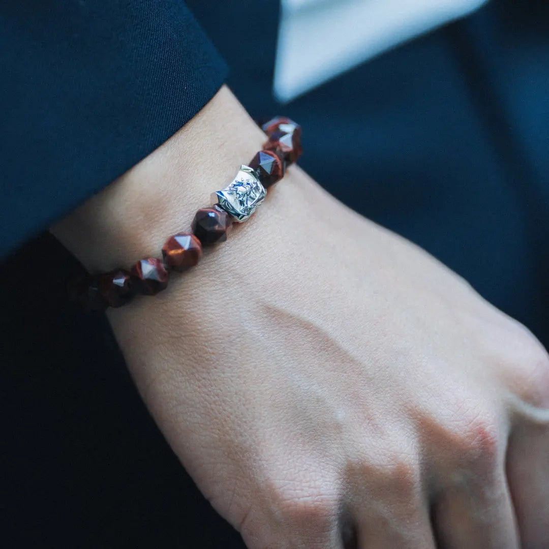 紅虎眼 赤焰天馬 盧恩符文 男士手鍊 - AWNL Taiwan