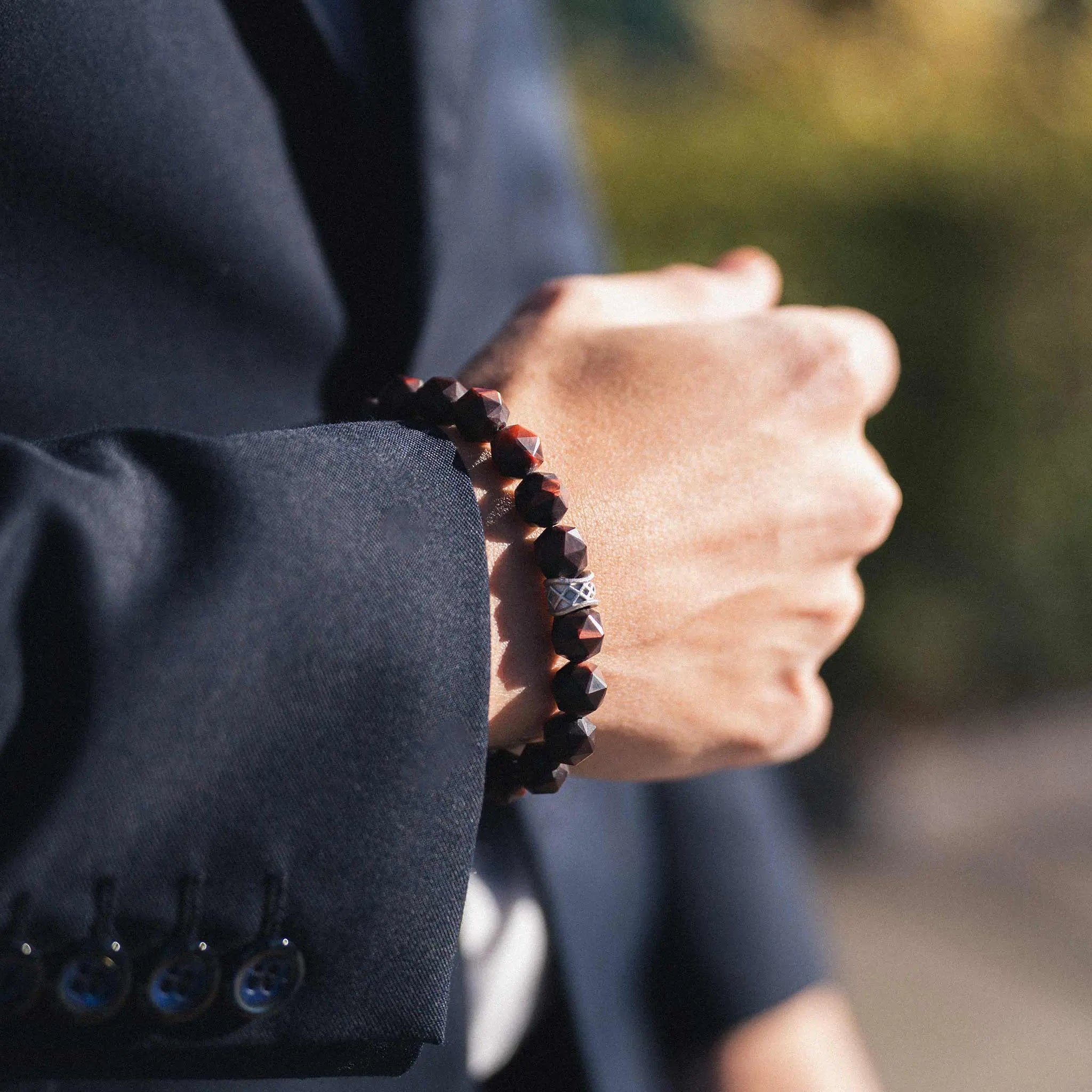 紅虎眼 維京 盧恩符文 男士手鍊 - AWNL Taiwan