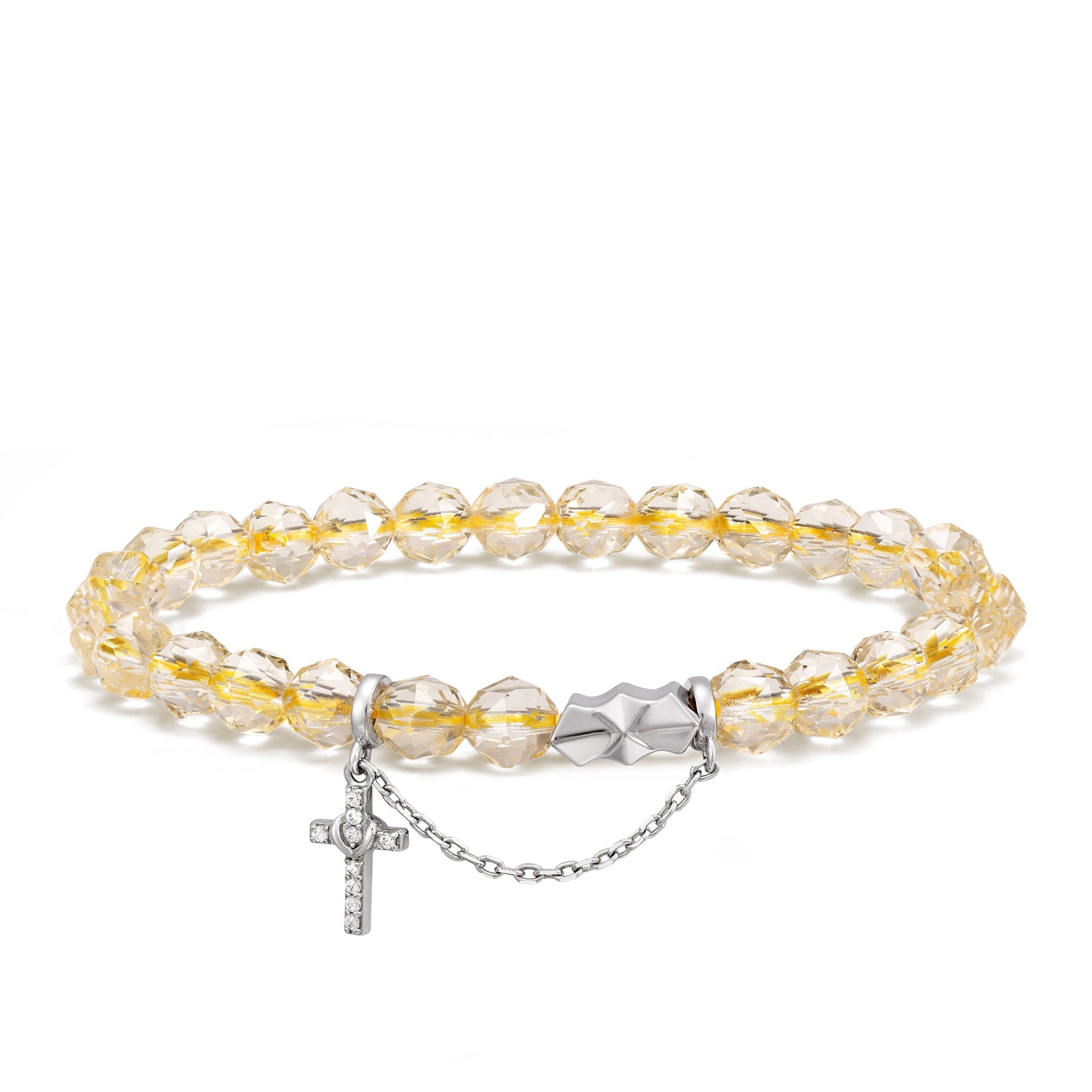 黃水晶 守護十字架 女士手鍊 - AWNL Taiwan