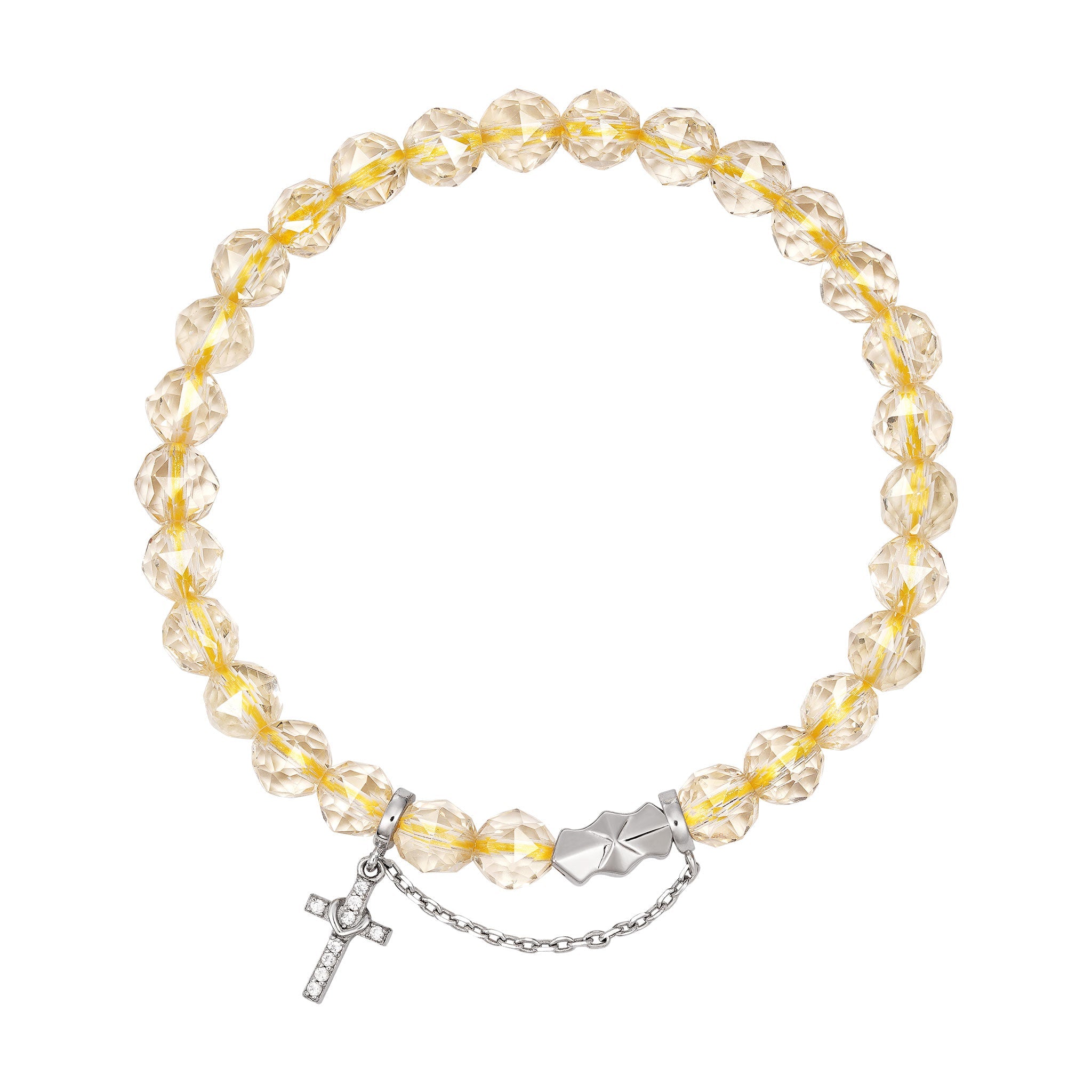 黃水晶 守護十字架 女士手鍊 - AWNL Taiwan