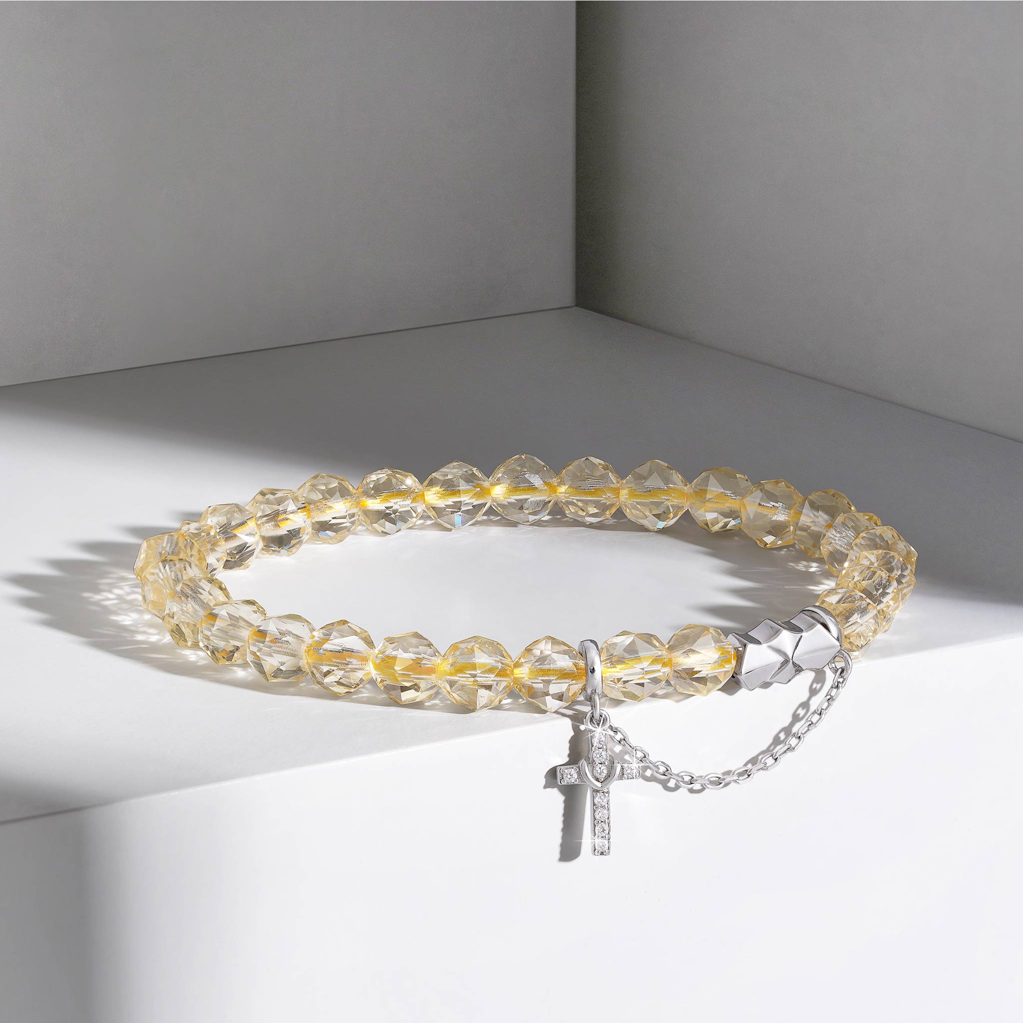 黃水晶 守護十字架 女士手鍊 - AWNL Taiwan