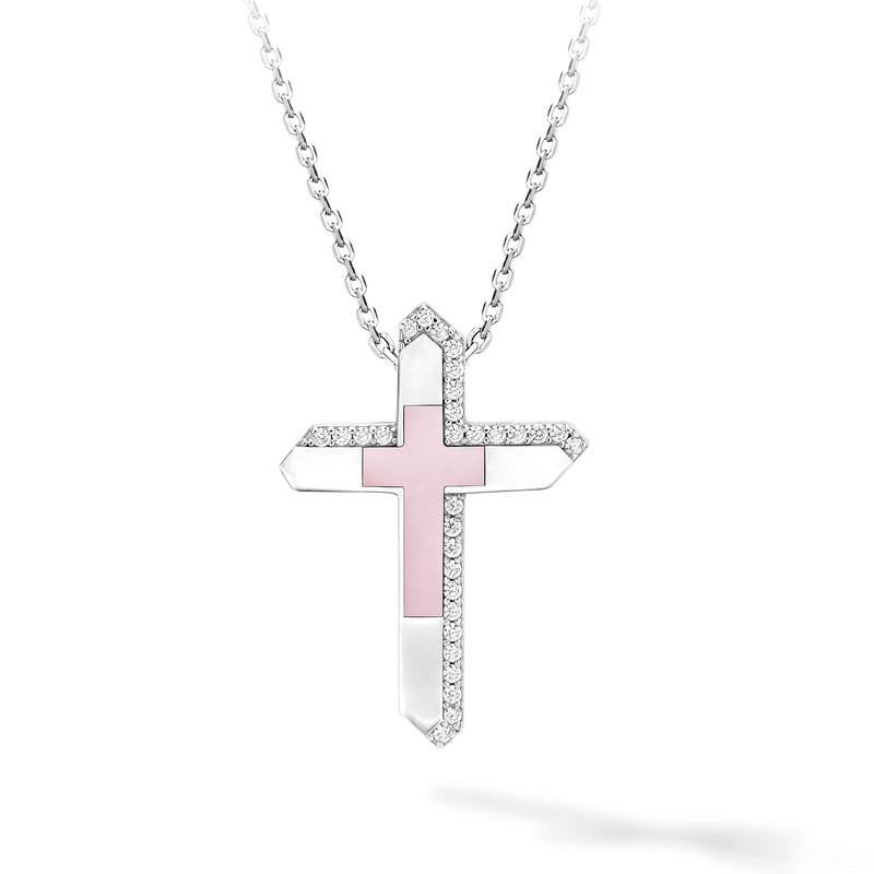 粉澳寶 十字架 項鍊